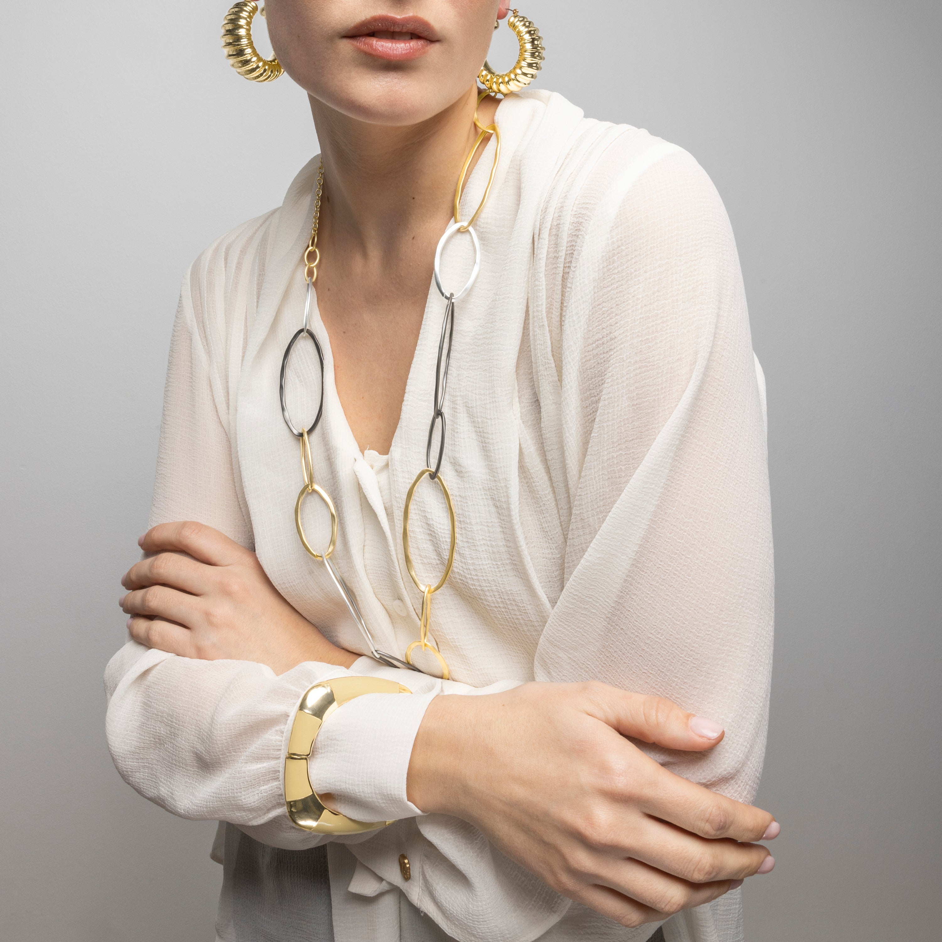 Pulsera acabado oro amarillo de 18k y Lacado Marron - Souda