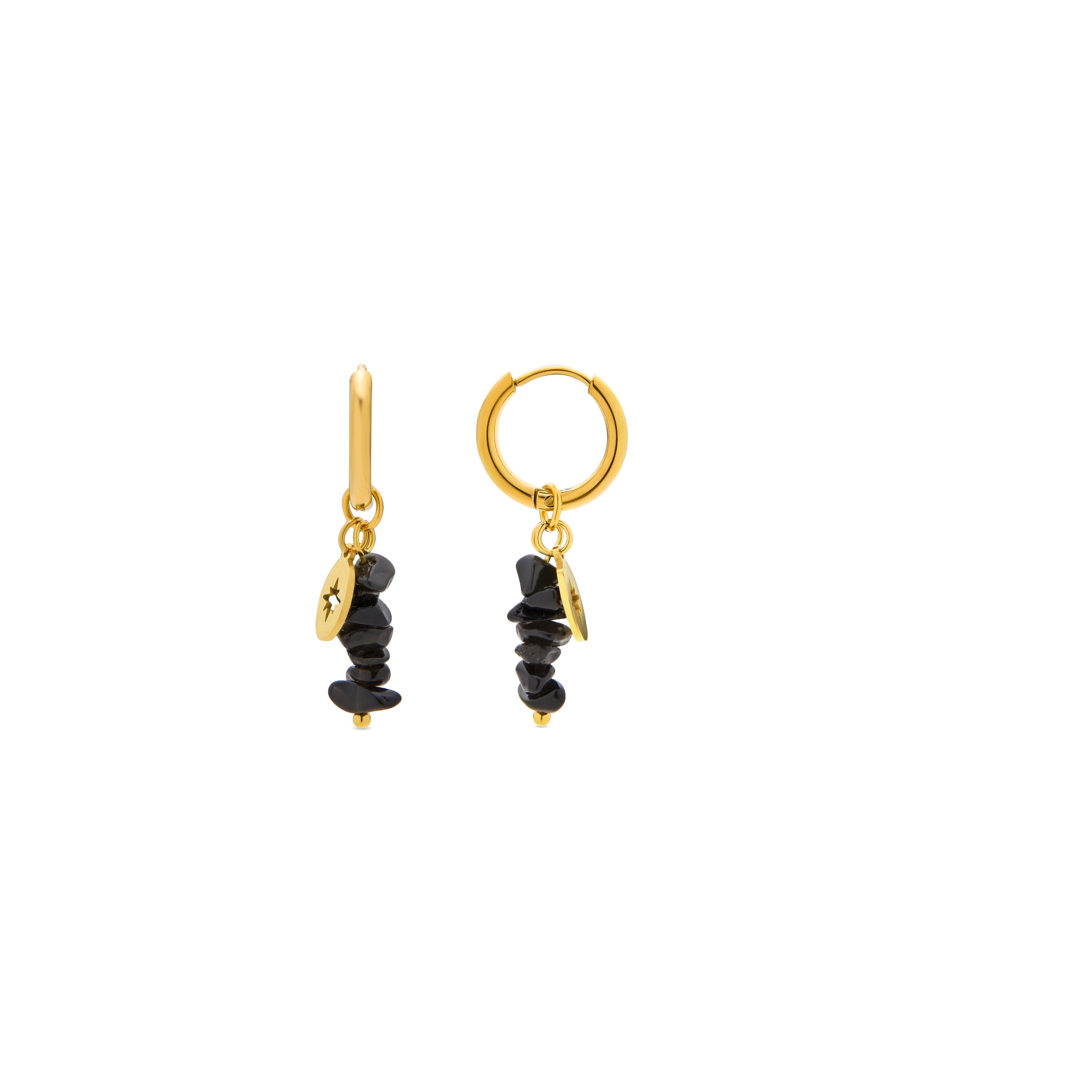 Pendientes de Onix acabados en oro amarillo 18K- Miald
