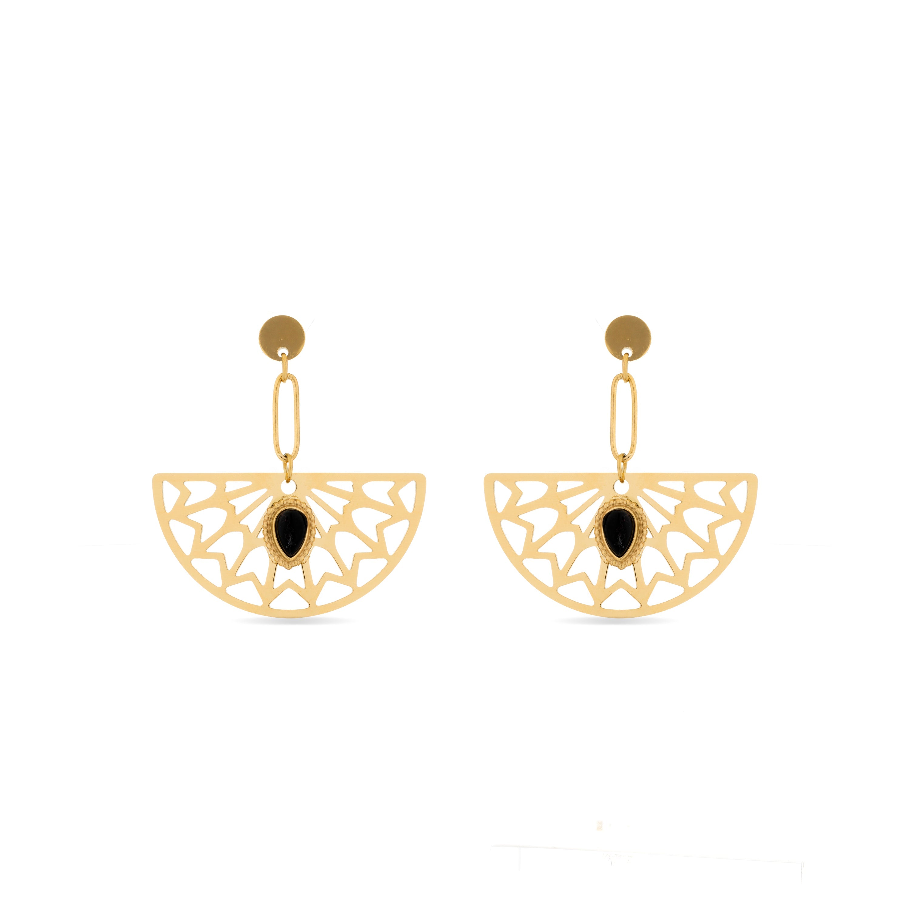 Pendientes de Onix acabados en oro amarillo 18K- Tawa