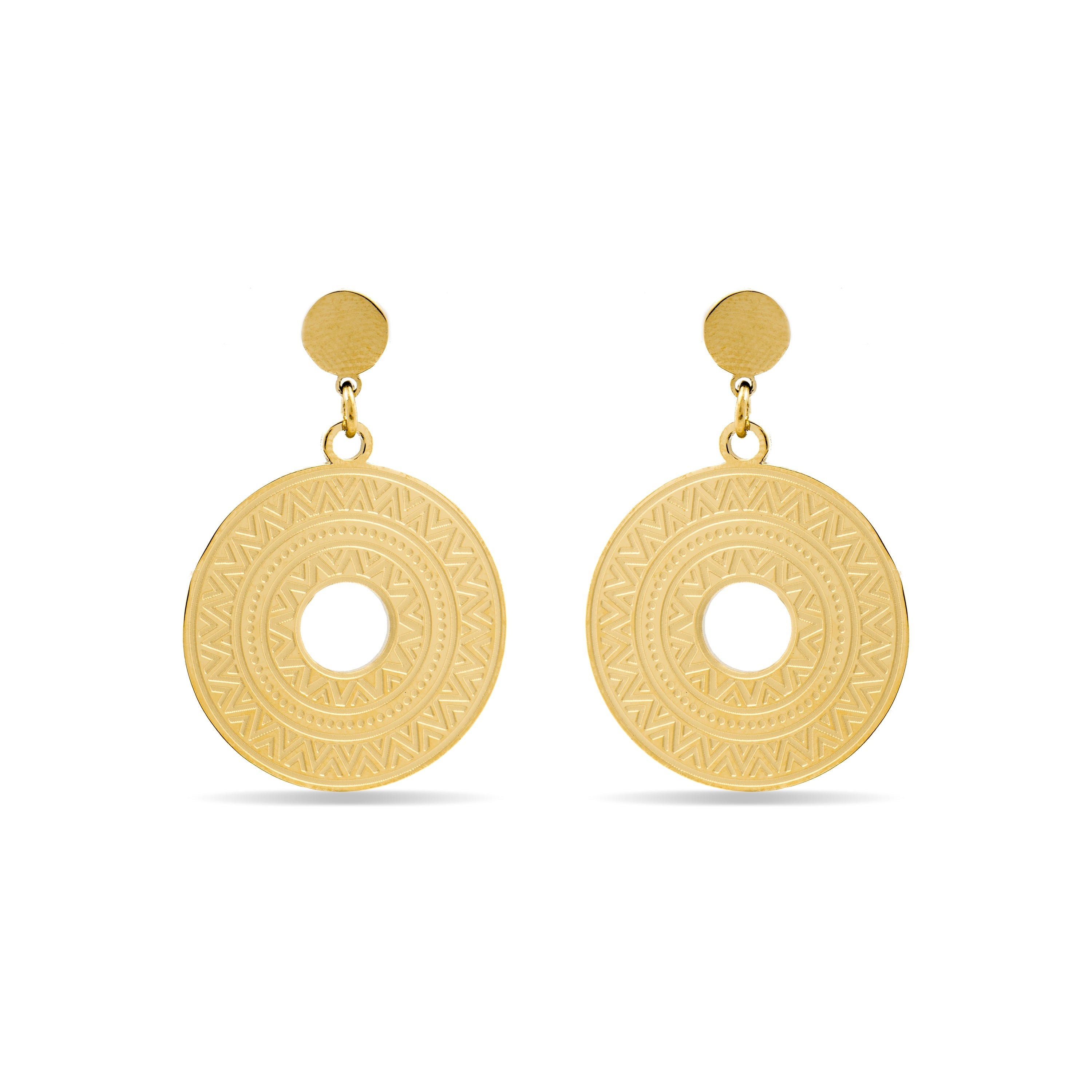 Pendientes acabados en oro amarillo 18K - Thata