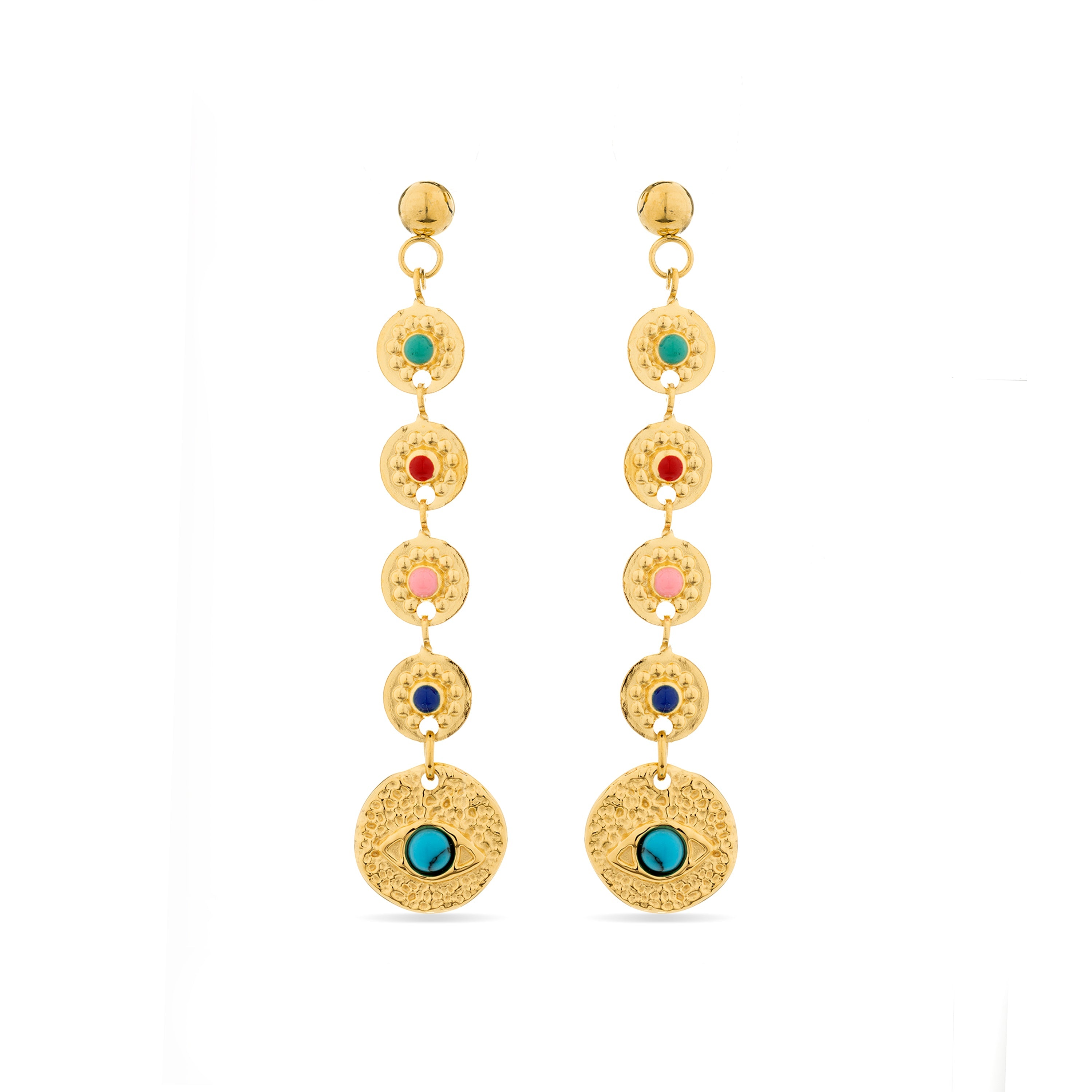 Orecchini in Turchese finiti in oro giallo 18K - Elbi