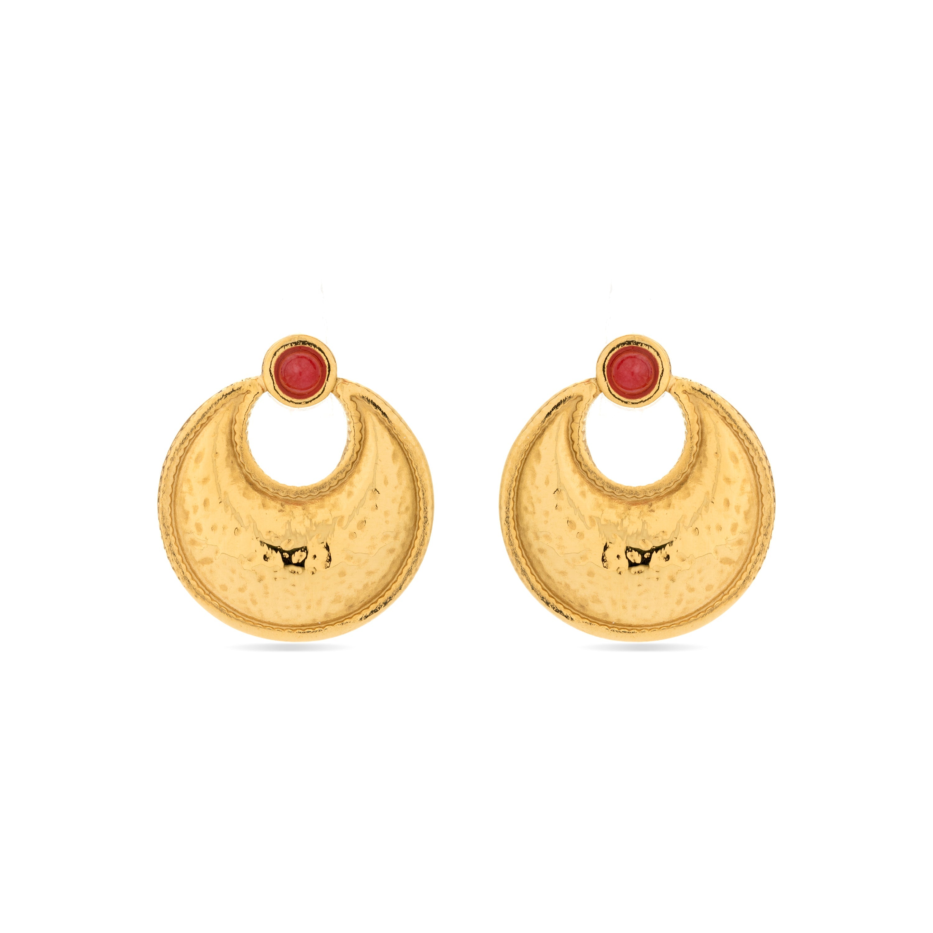 Pendientes de Coral acabados en oro amarillo 18K - Euvia
