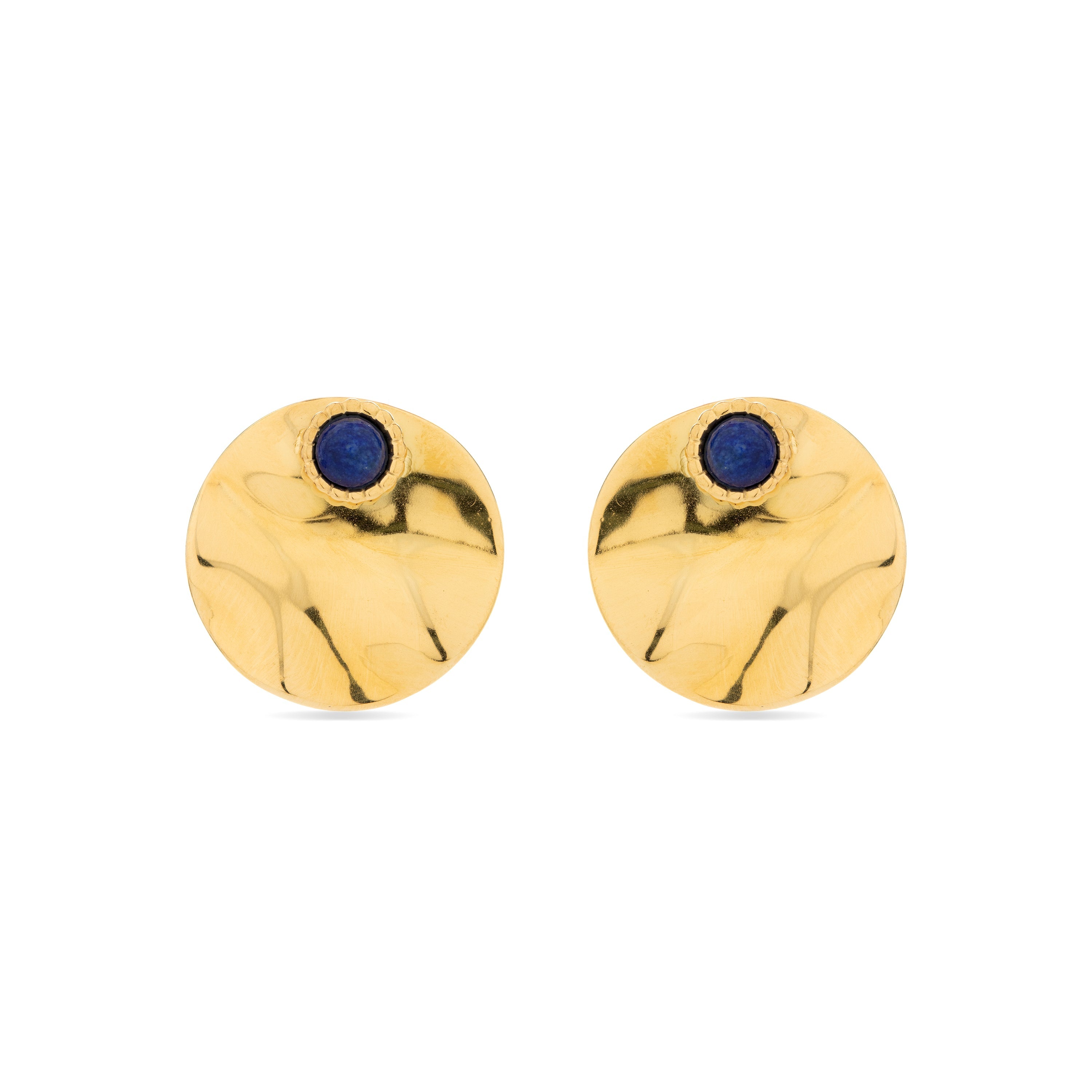 Pendientes de Lapislazuli Natural acabados en oro amarillo 18K - Yumi