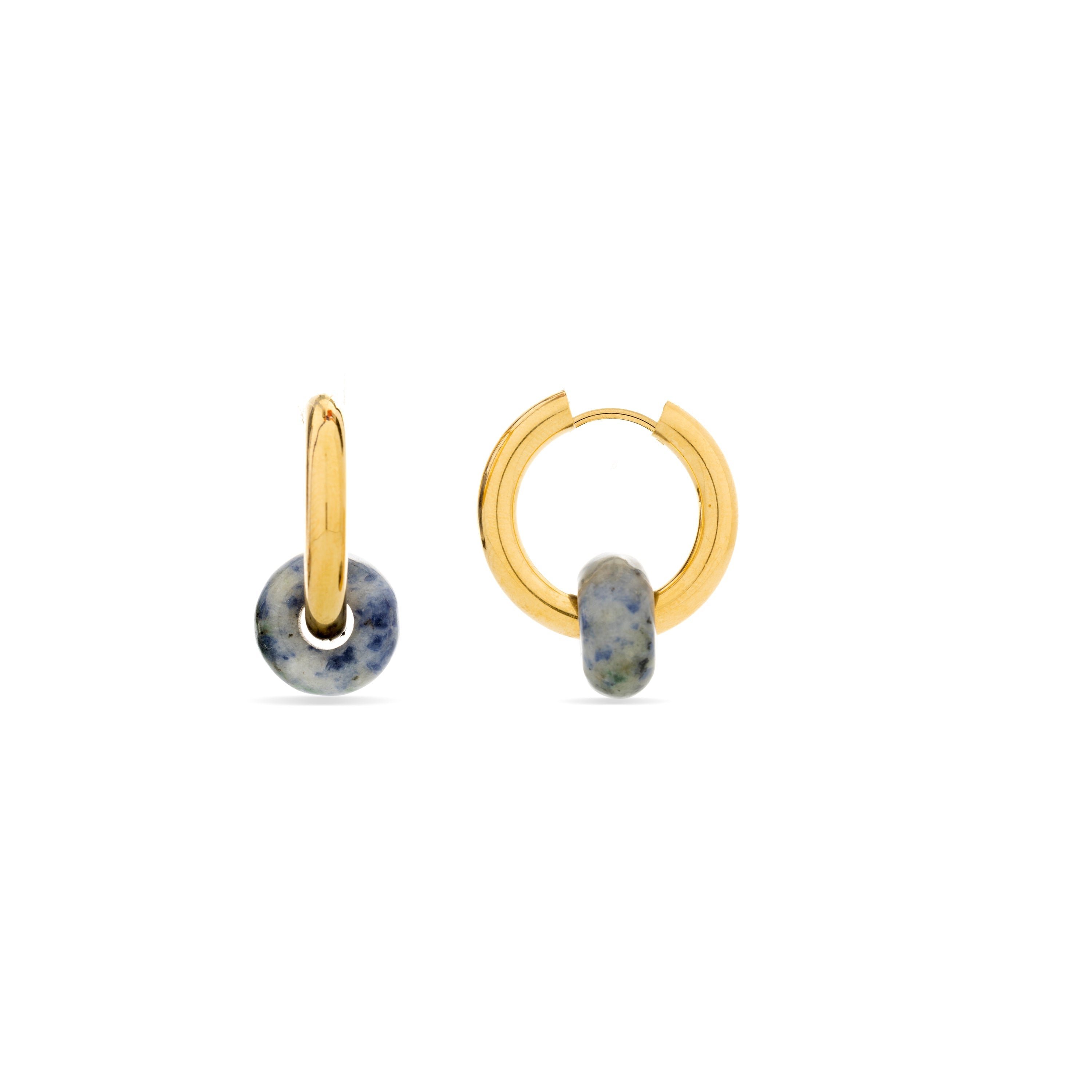 Pendientes de Lapislazuli Natural acabados en oro amarillo 18K - Noku