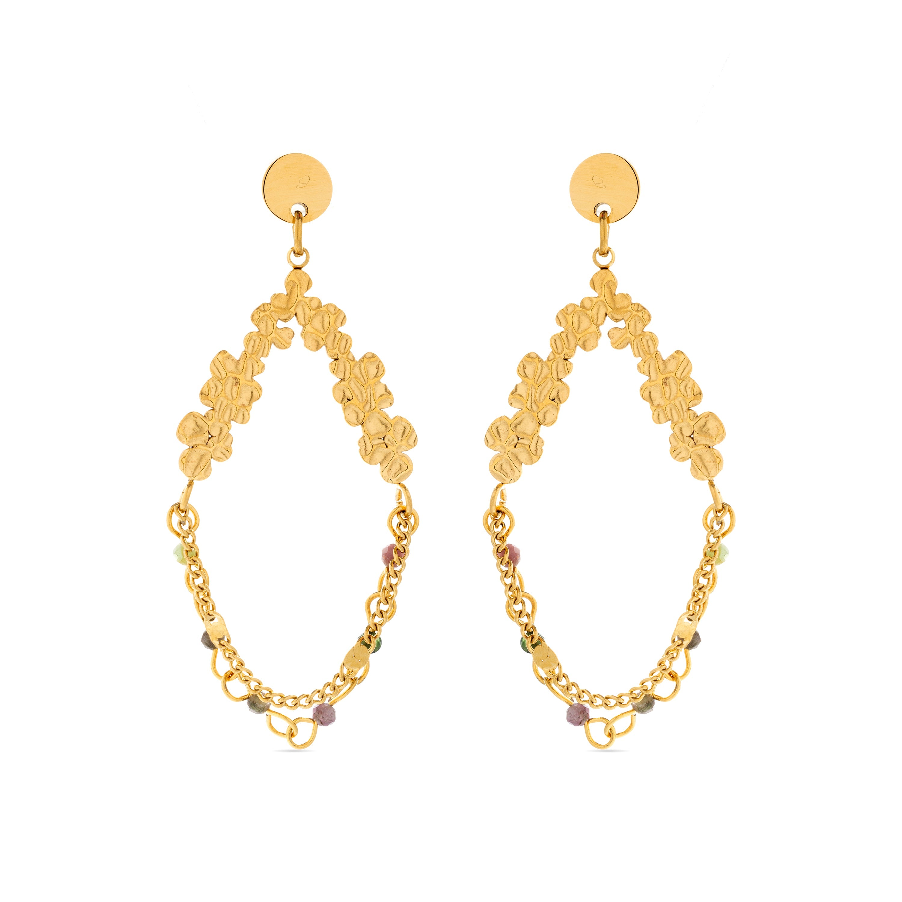 Pendientes acabados en oro amarillo 18K - Ukdra