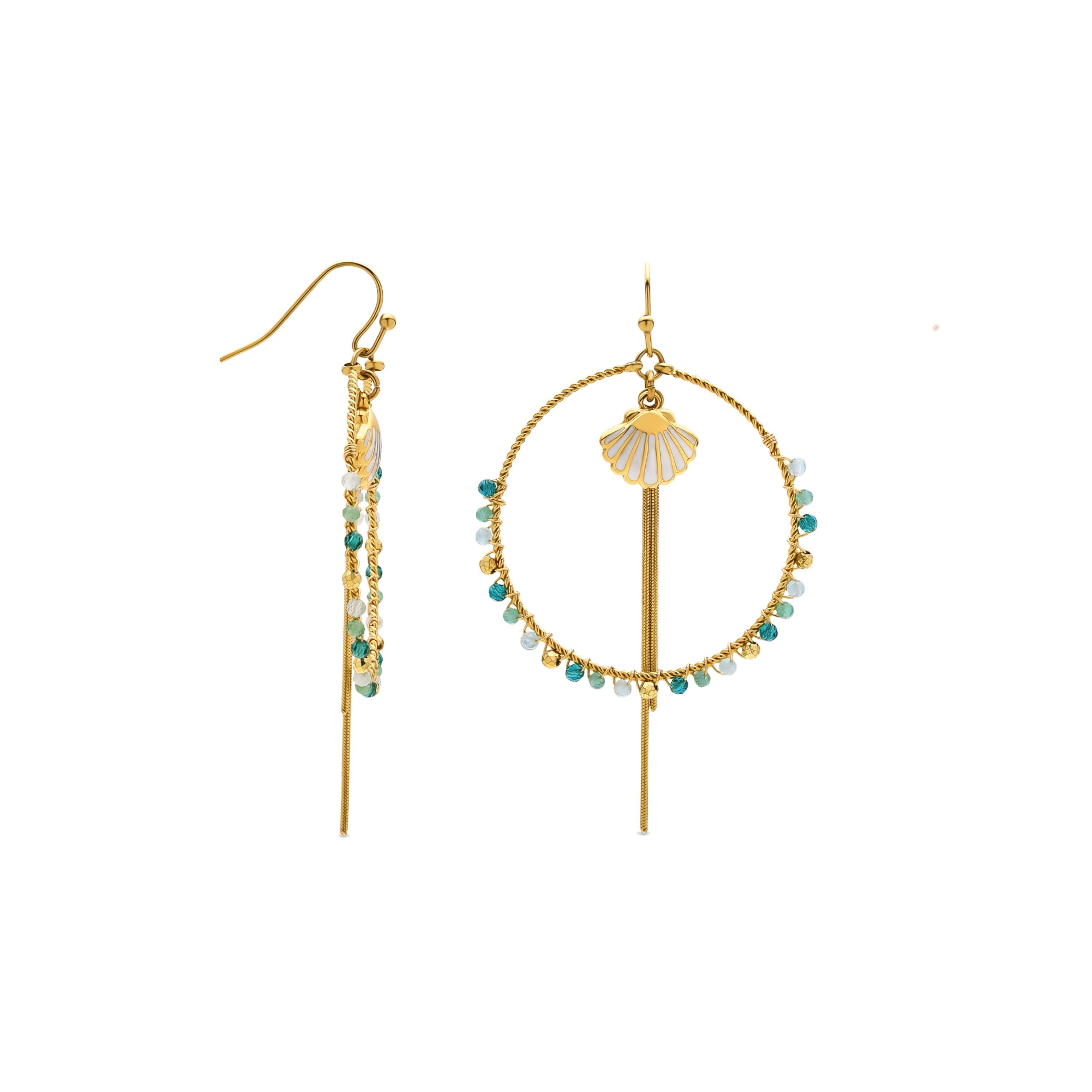 Pendientes con Cristal Multicolor acabado oro 18k - Kerad
