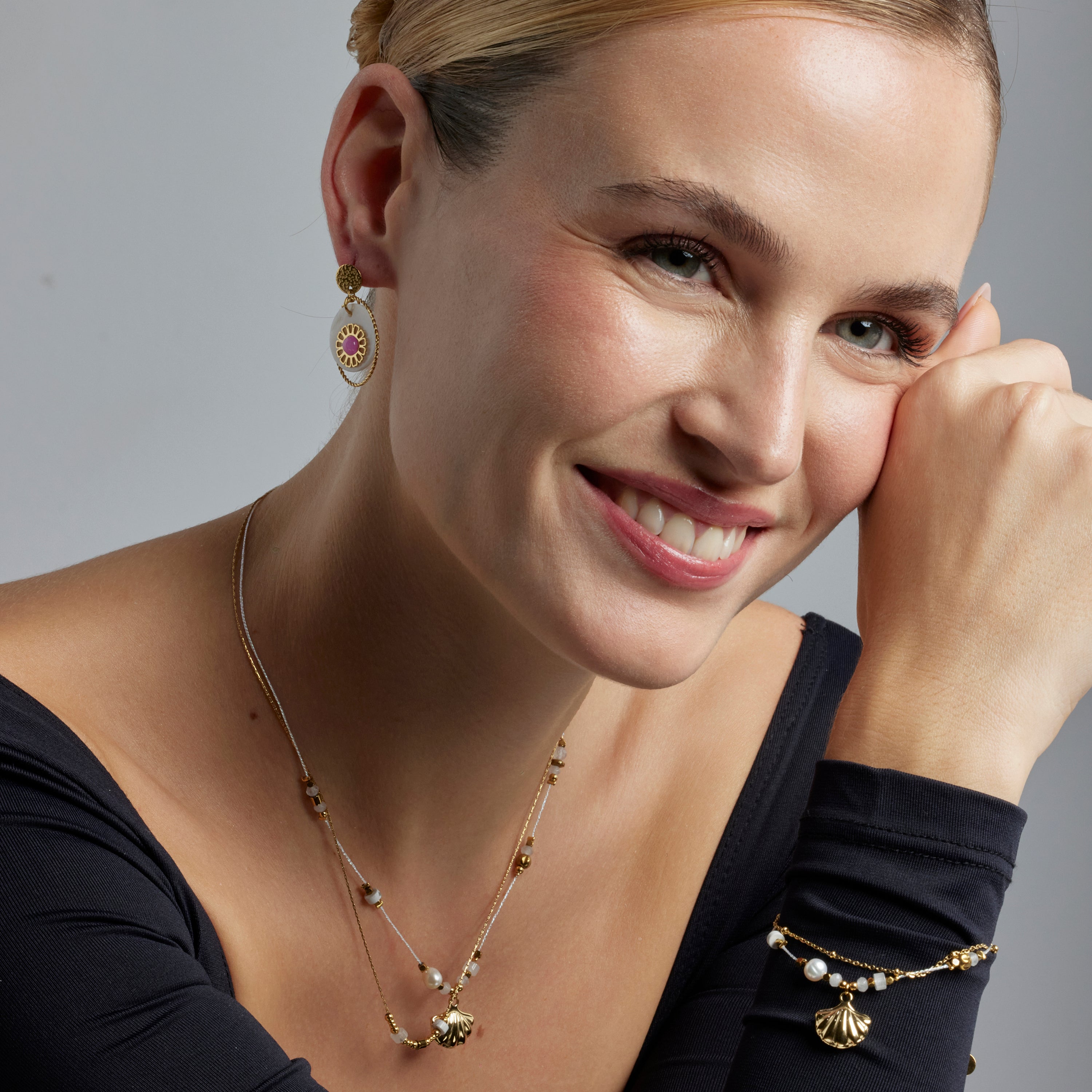 Pendientes acabado oro 18k - Virat
