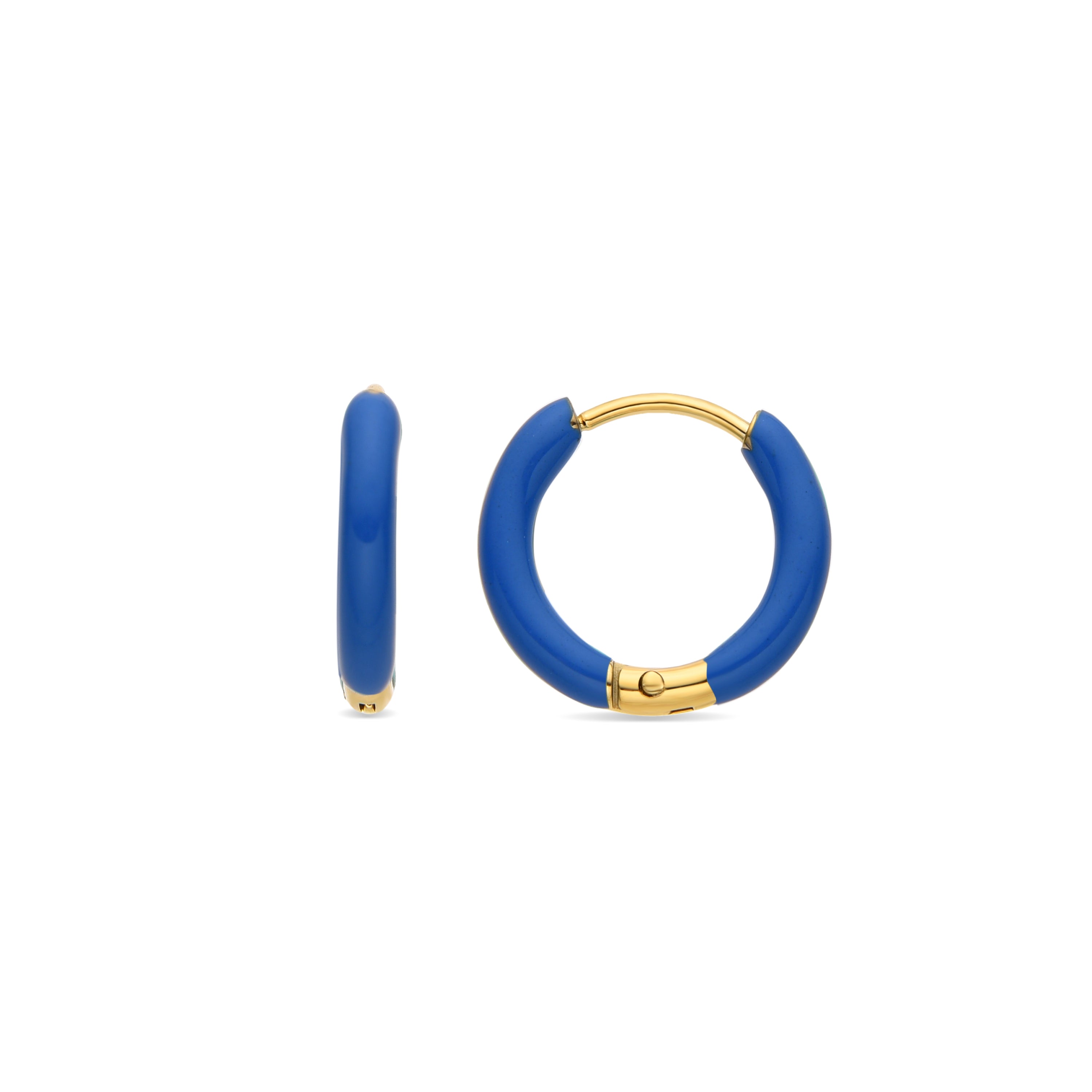 Pendientes con Lacado Azul acabado oro 18k - Talorba