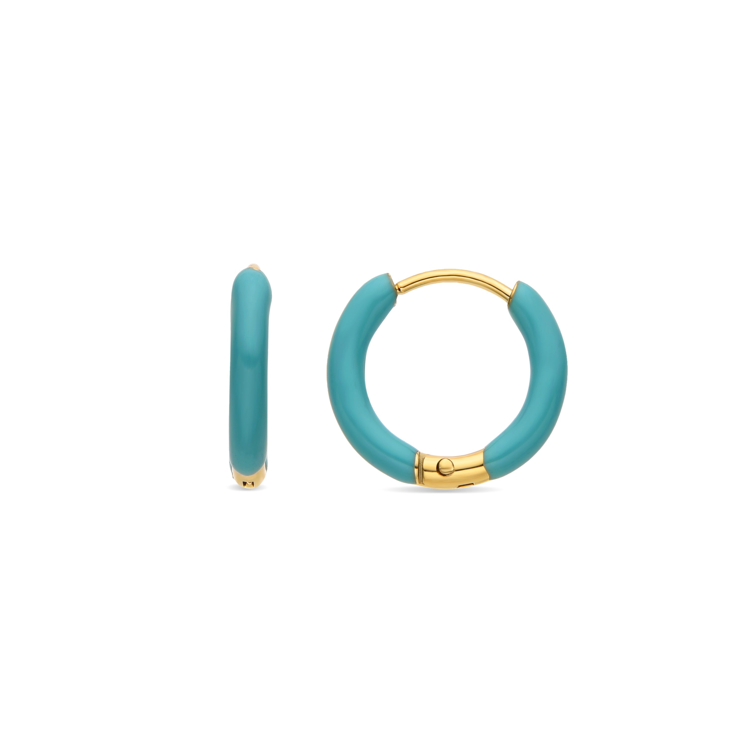 Pendientes con Lacado Verde acabado oro 18k - Talorba