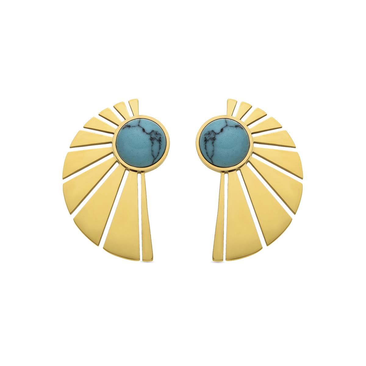 Orecchini con turchese finitura oro 18k - Kasfa