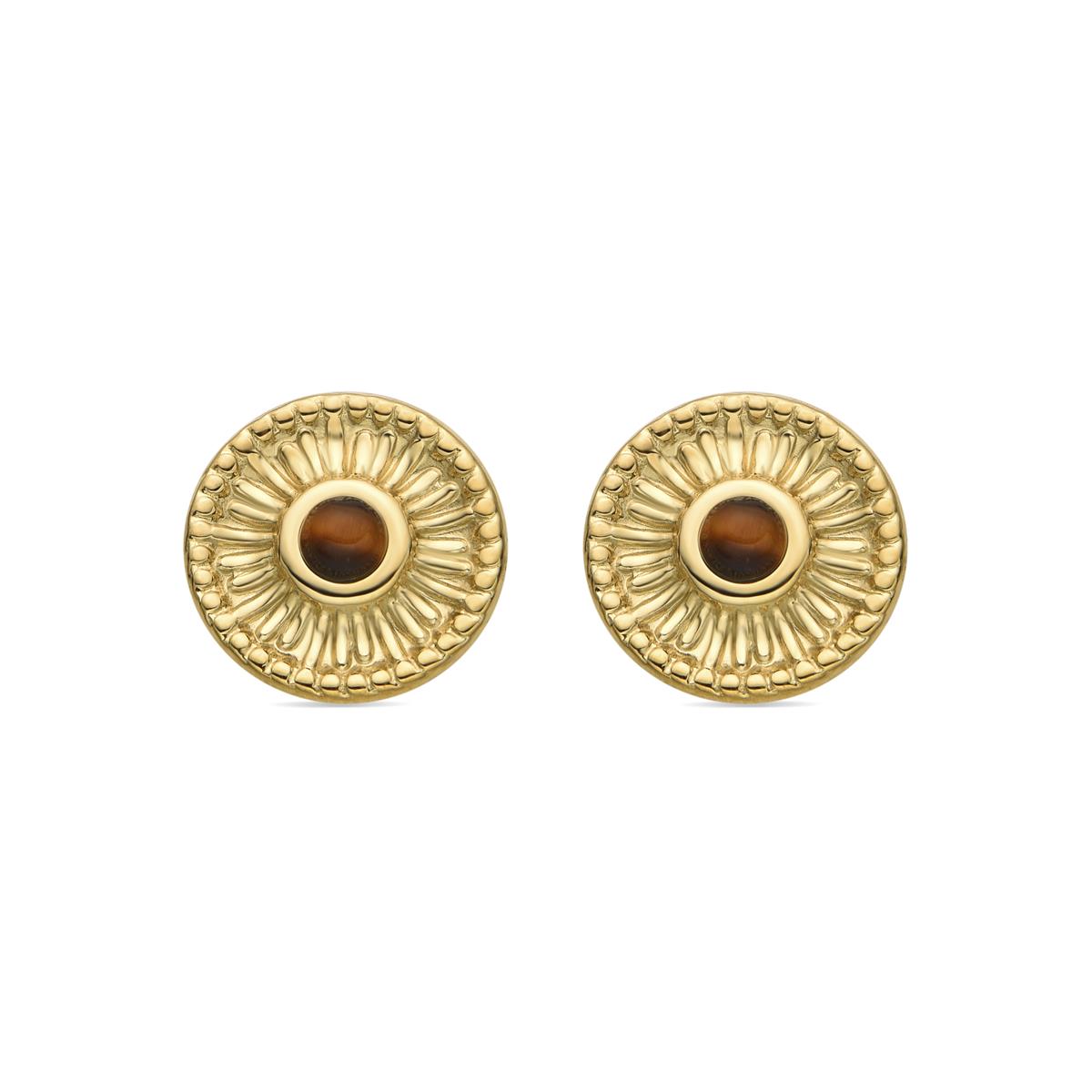 Orecchini con Occhio di Tigre finitura oro 18k - Lanyeb