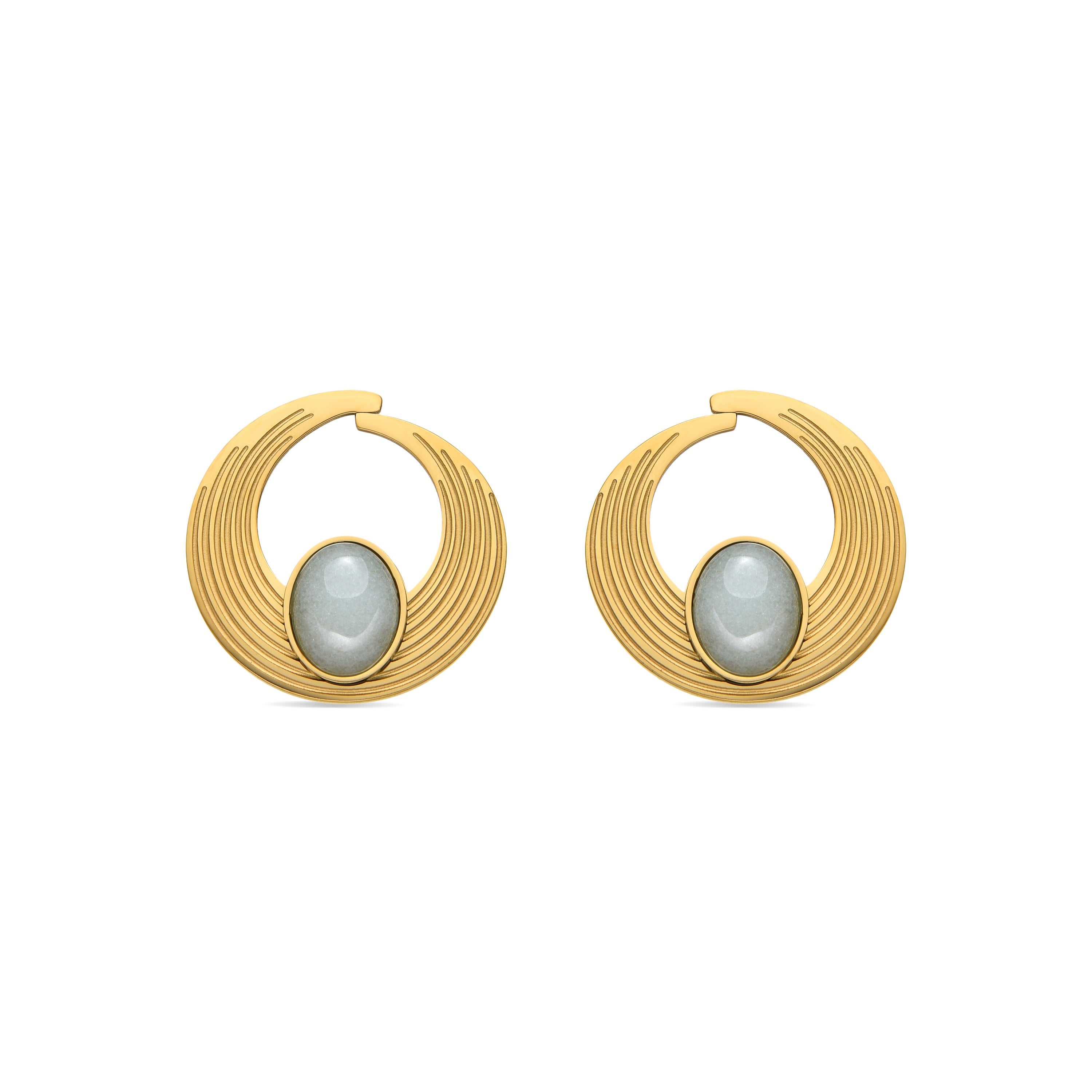 Pendientes con Amazonita acabado oro 18k - Halays