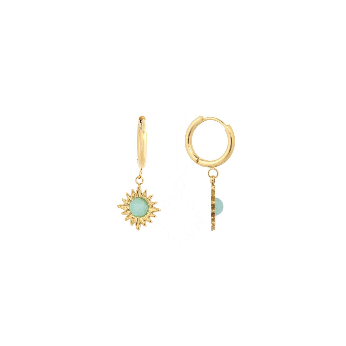 Orecchini finitura oro giallo 18k e Turchese - Daoni