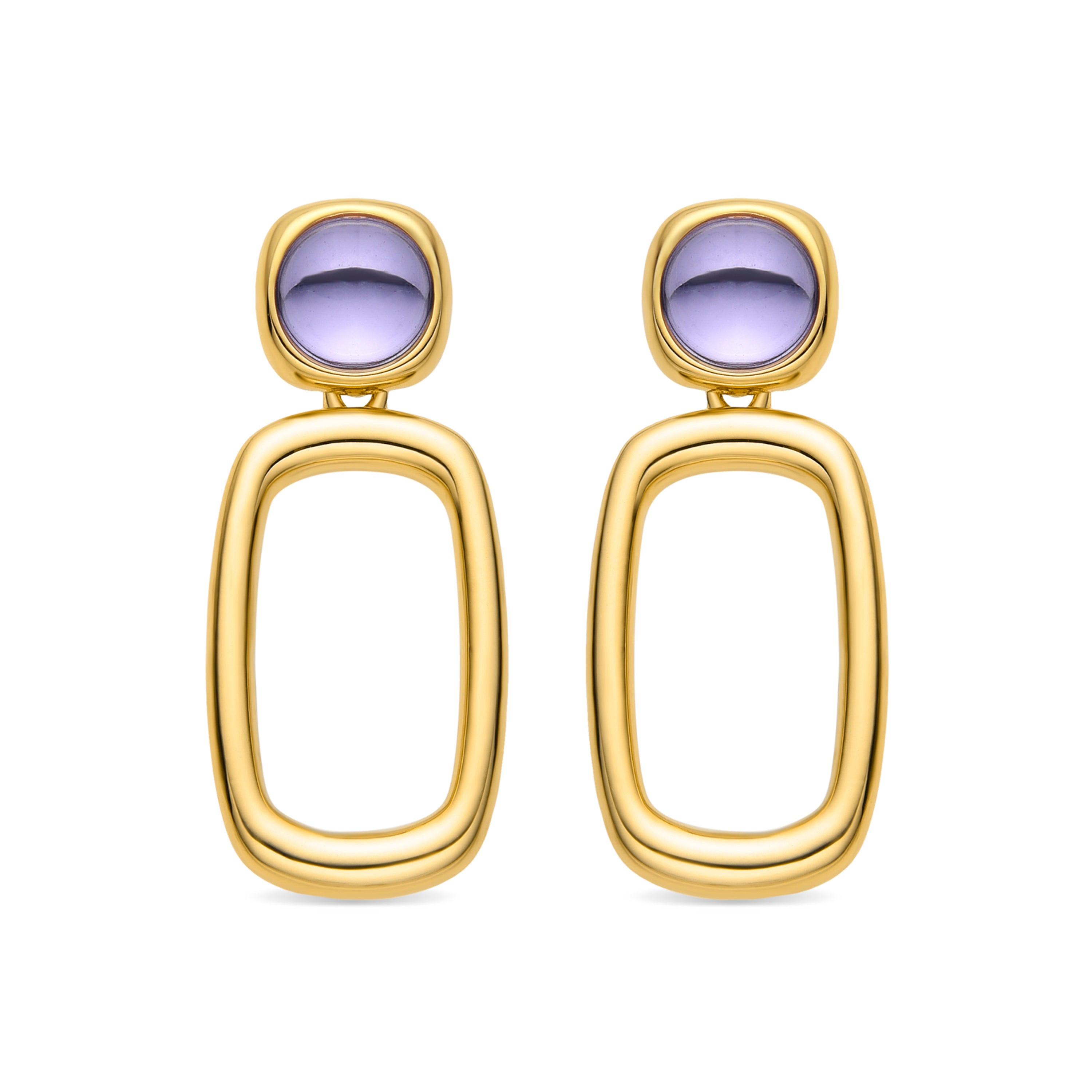 Pendientes con Cristal Morado acabado oro 18k - Orzur