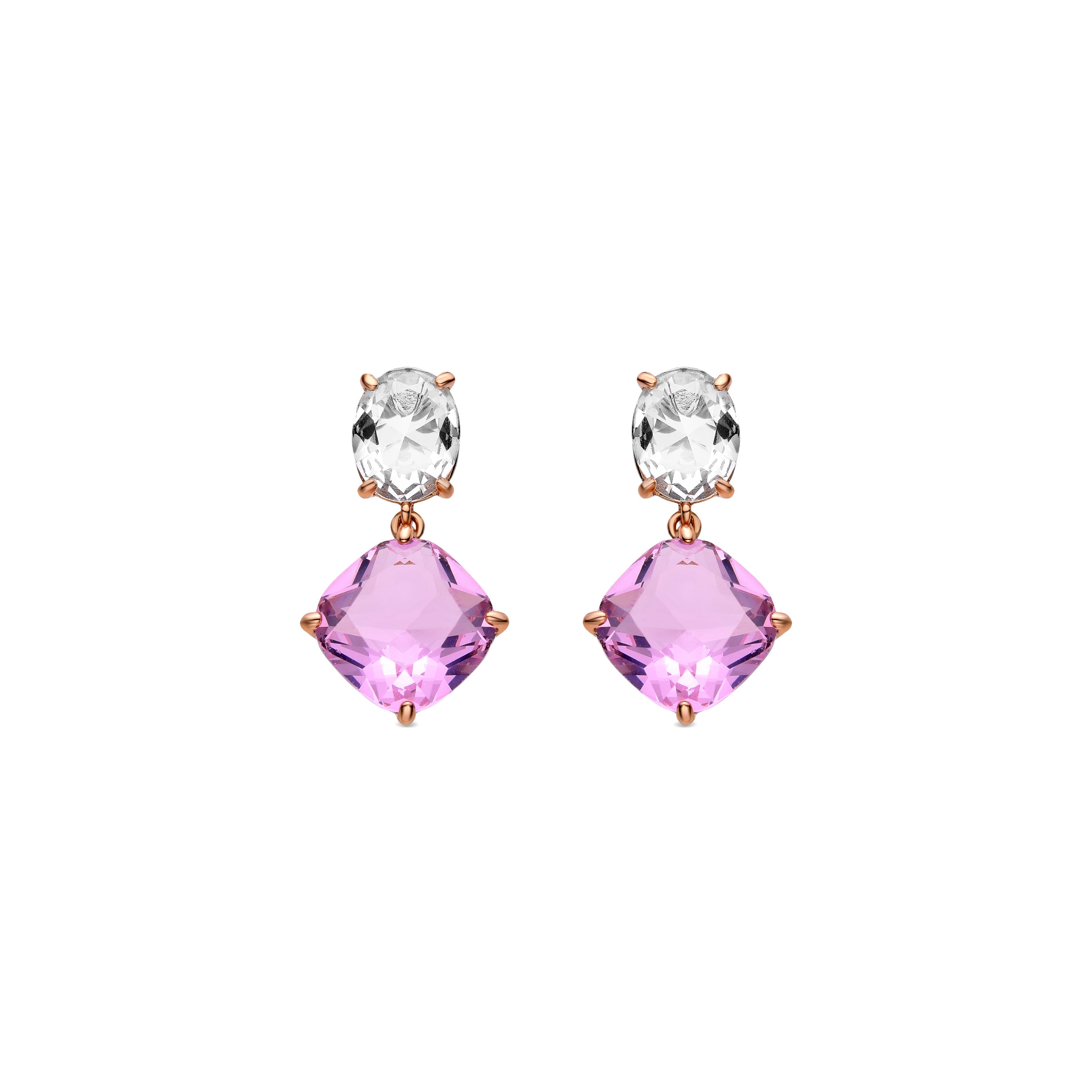 Pendientes de Circonita Multicolor acabados en oro amarillo 18K- Munaw