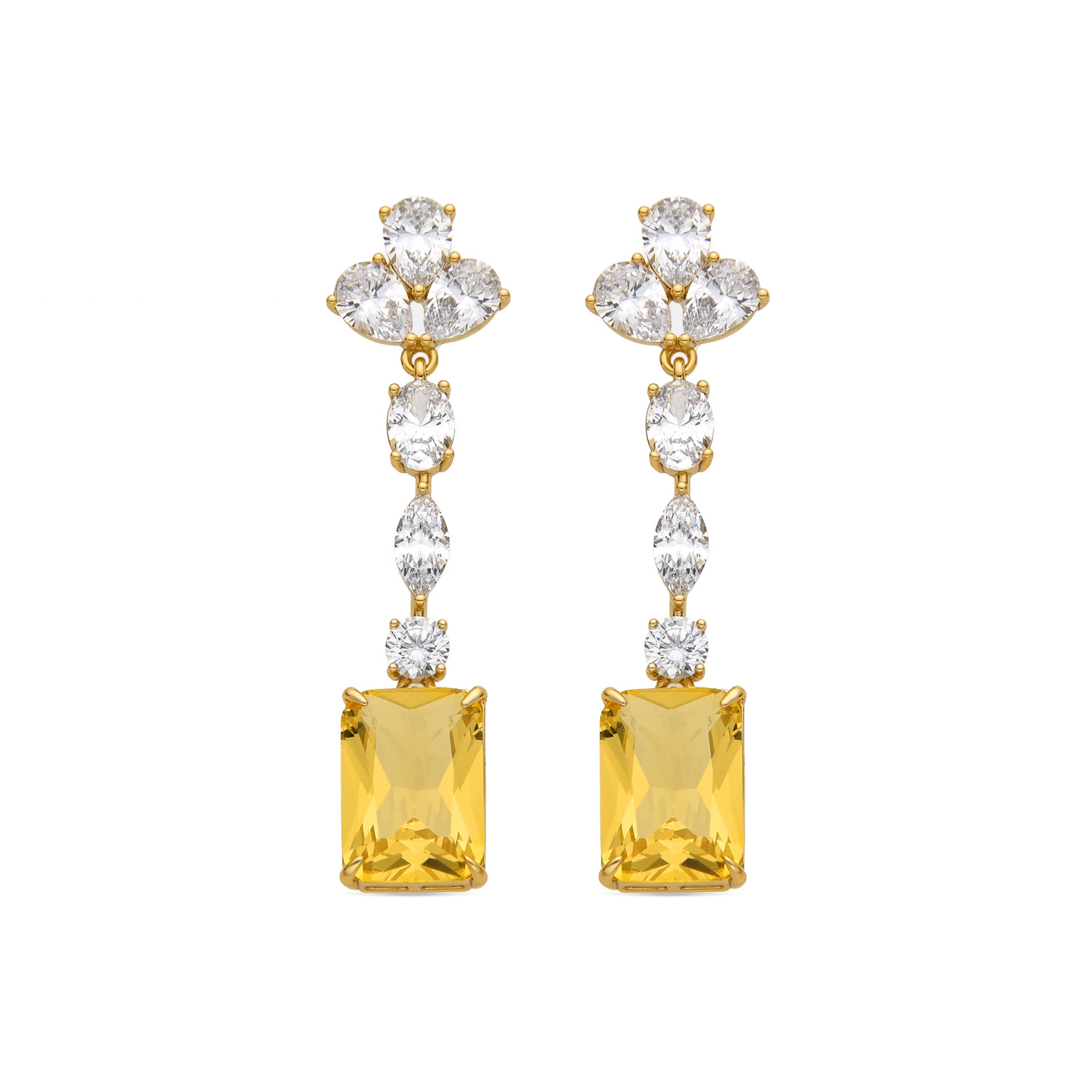 Pendientes con Padparadscha acabado oro 18k - Phami