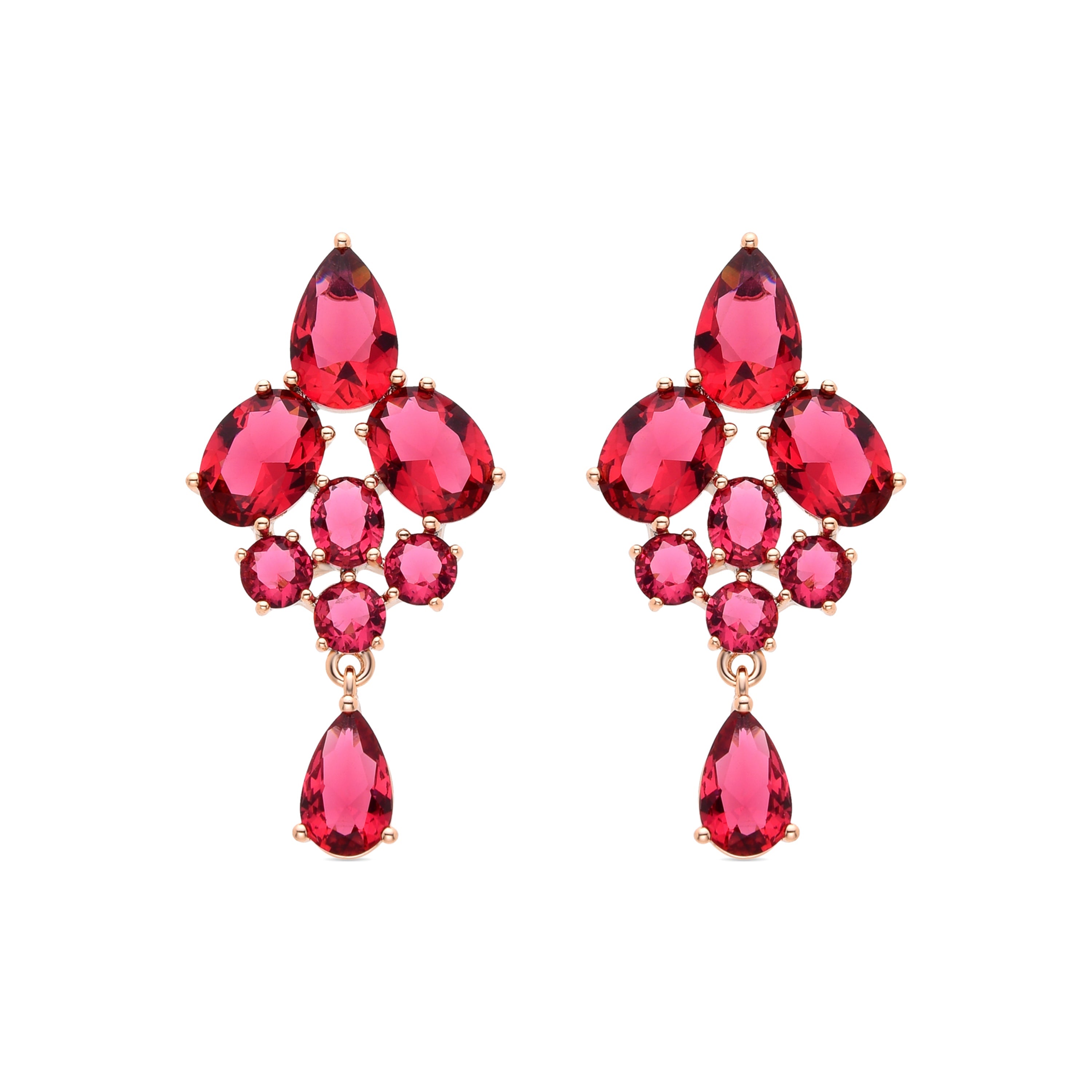 Pendientes con Circonita Topacio Azul acabados en oro amarillo 18K - Thily
