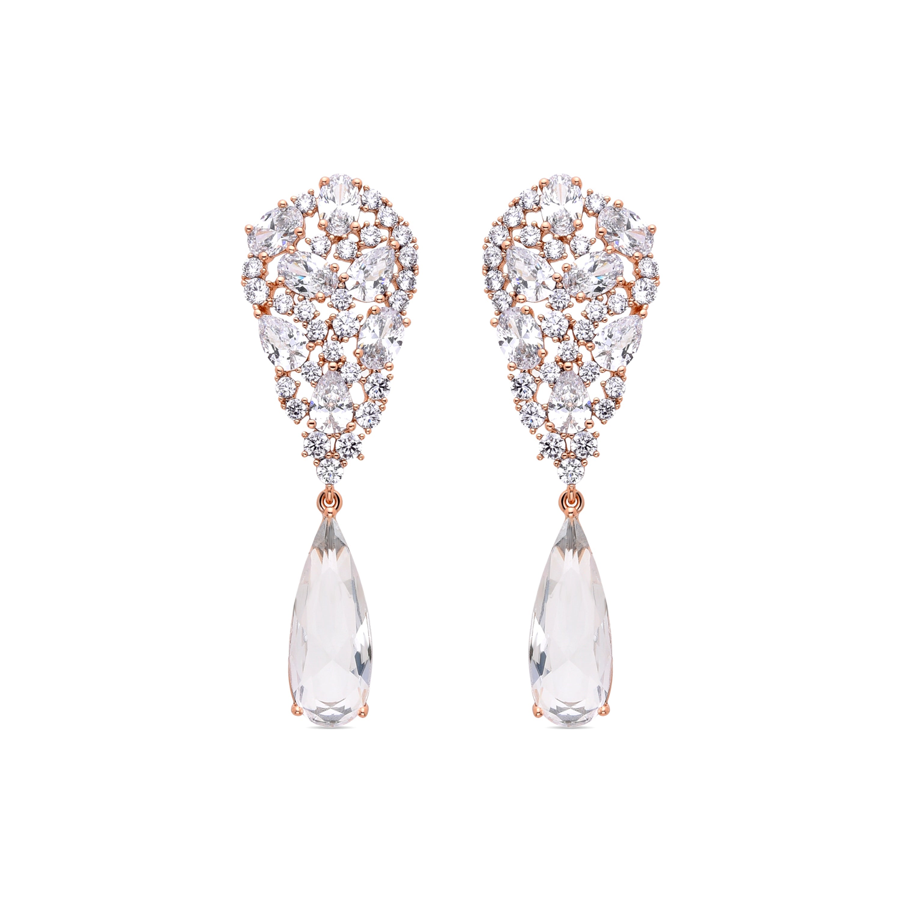 Pendientes con Circonita Multicolor acabados en oro amarillo 18K - Khorin