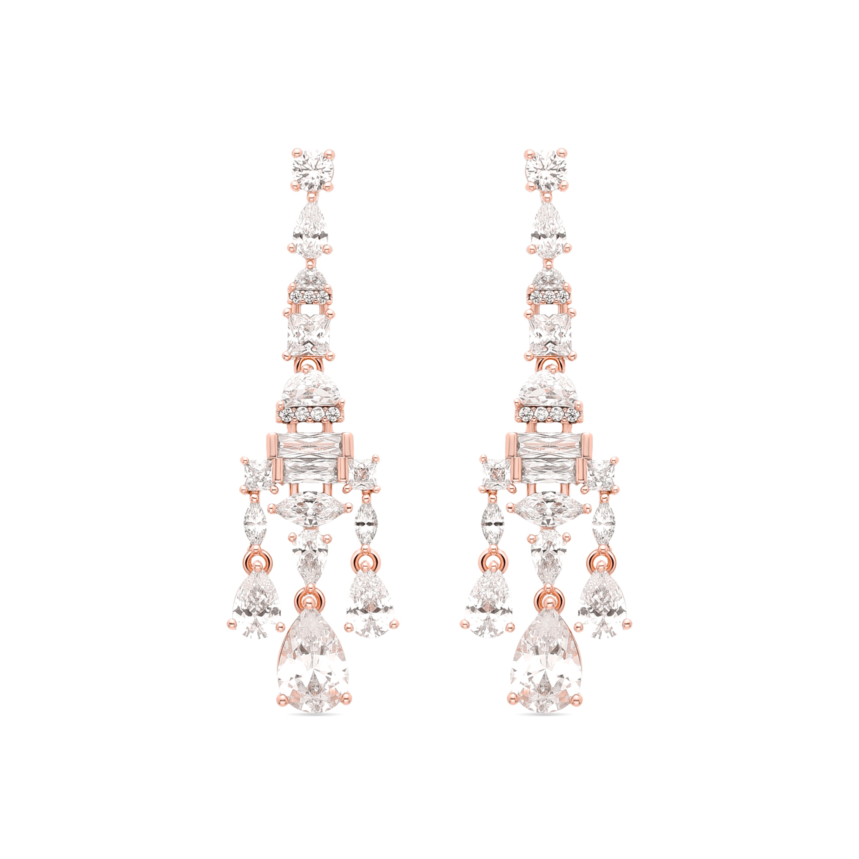 Pendientes con Circonita Brillante acabados en oro amarillo 18K - Amra