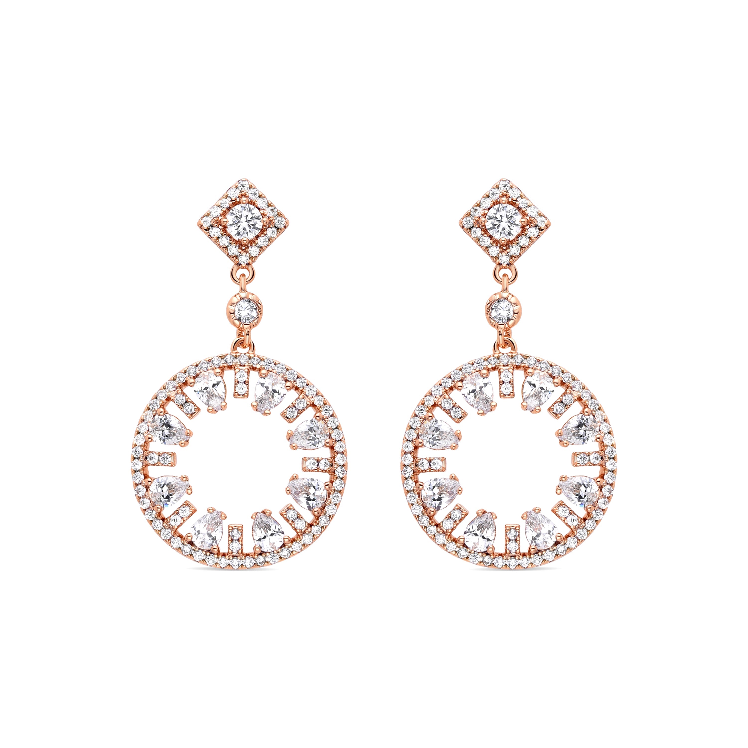 Pendientes con Circonita Brillante acabados en oro amarillo 18K - Ryion
