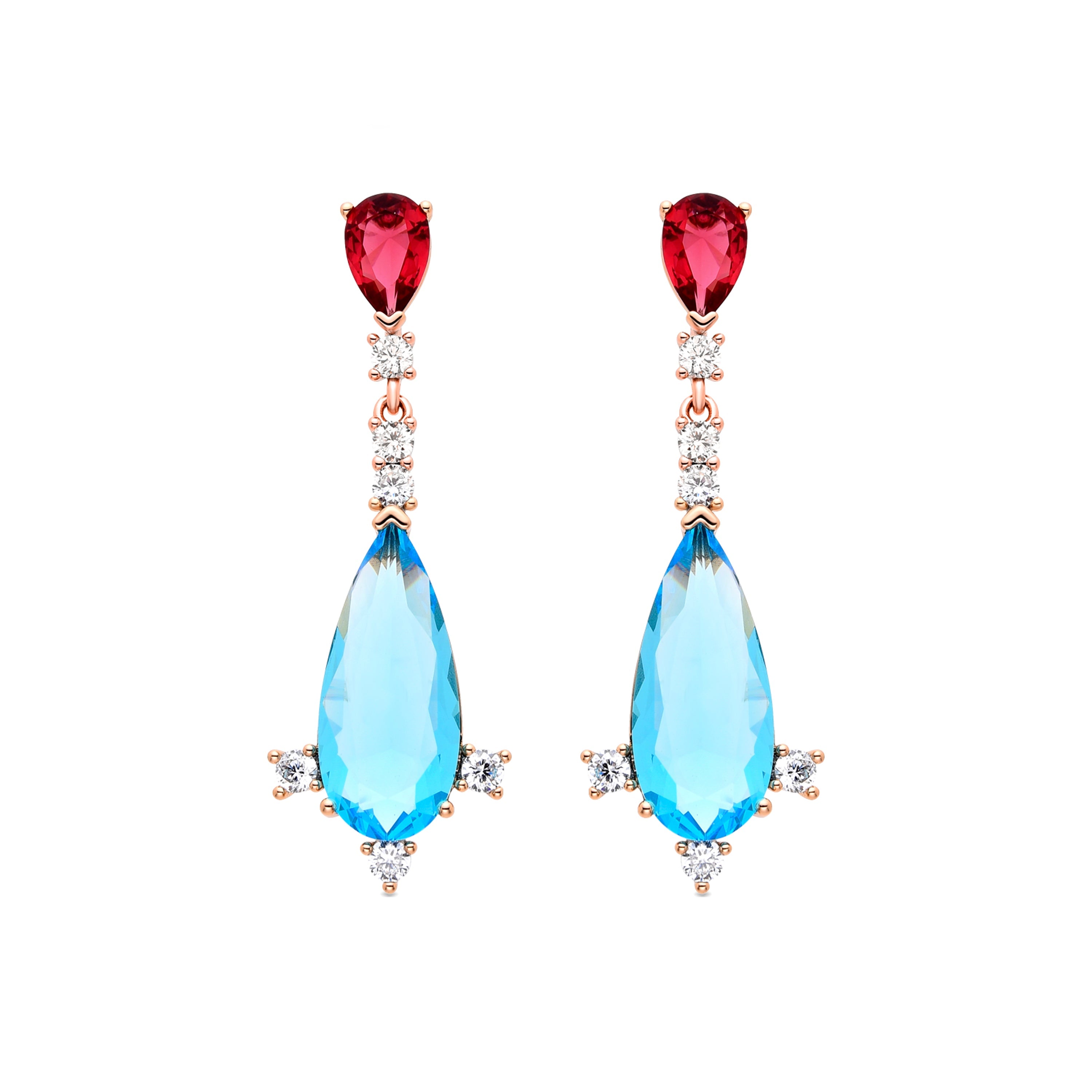 Pendientes con Circonita Brillante acabados en oro amarillo 18K - Rargi