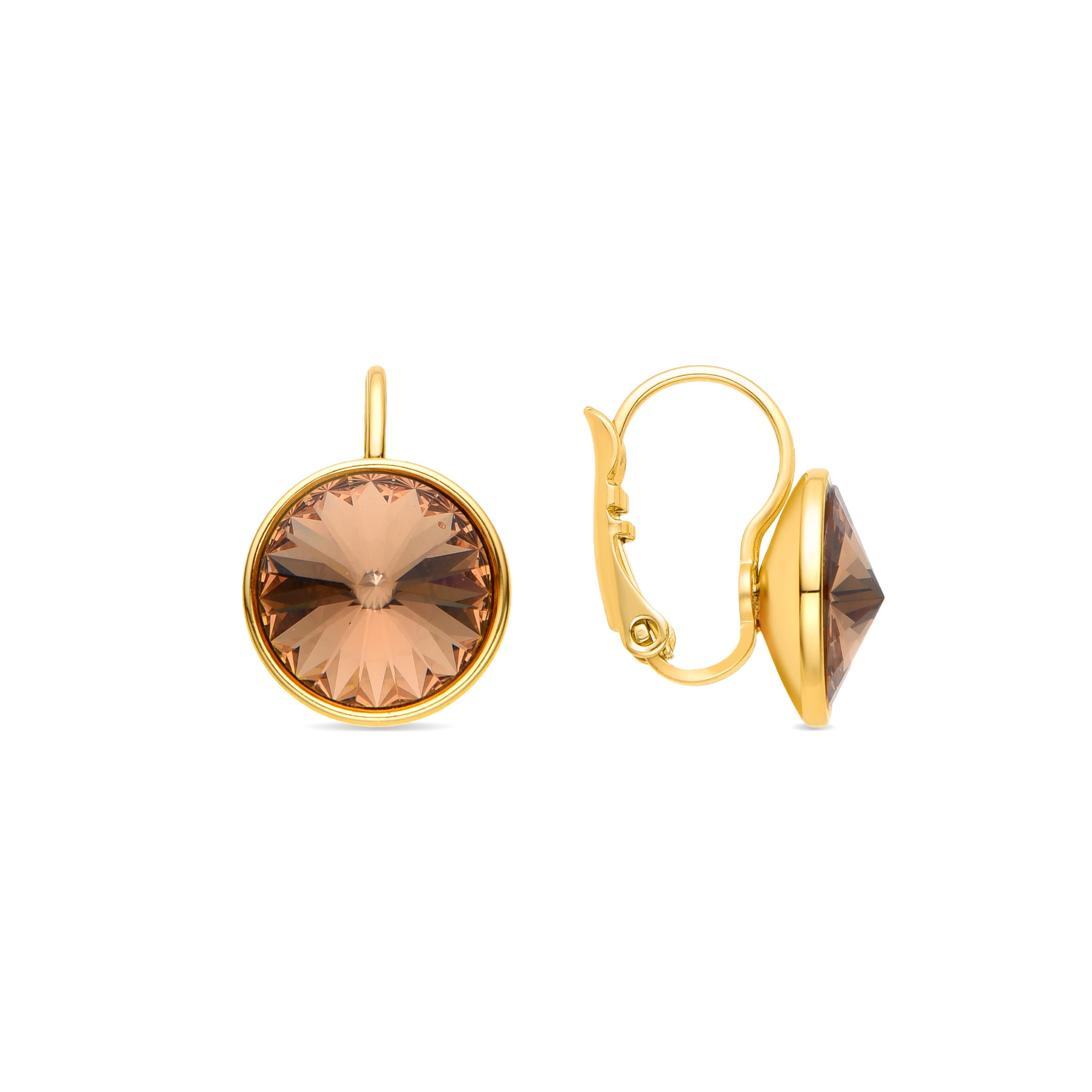 Pendientes de Cristal Amarillo acabados en oro amarillo 18K - Rusira
