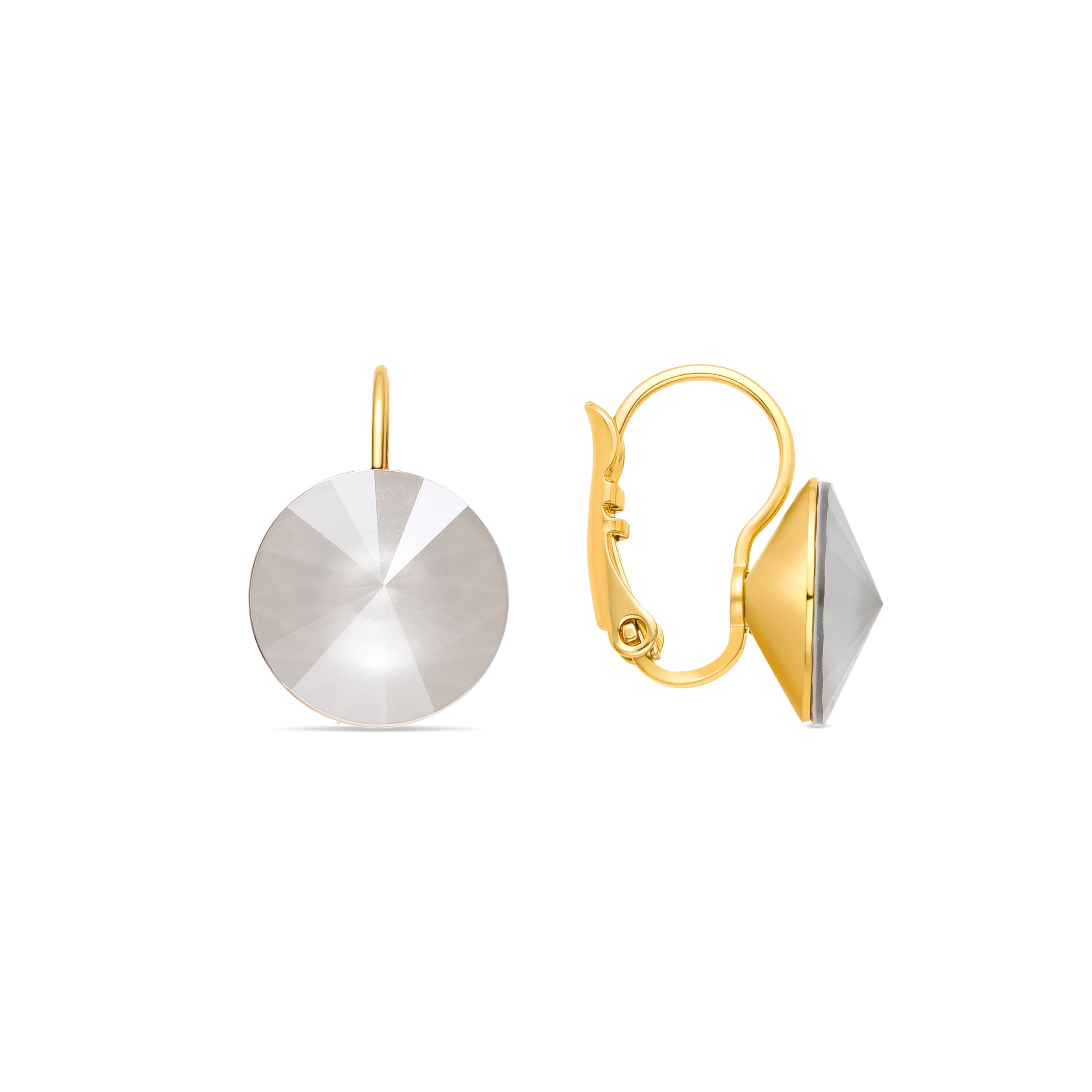 Pendientes de Madreperla Blanca acabados en oro amarillo 18K - Kimji