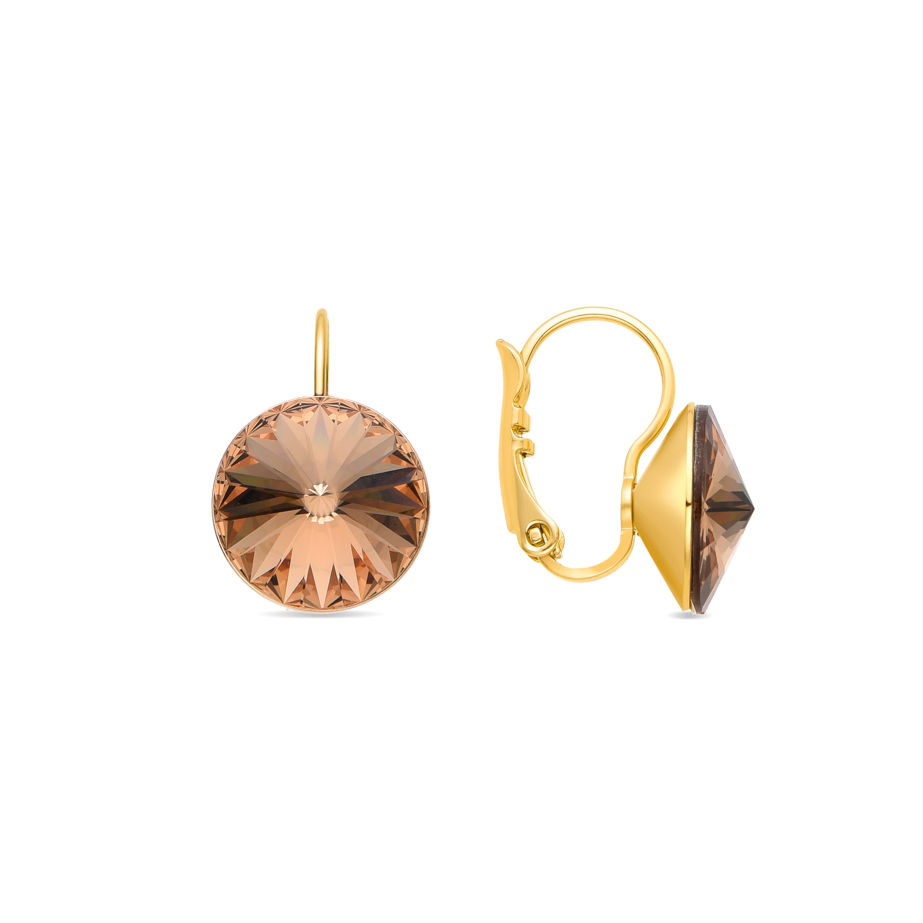 Pendientes de Cristal Amarillo acabados en oro amarillo 18K - Kimji