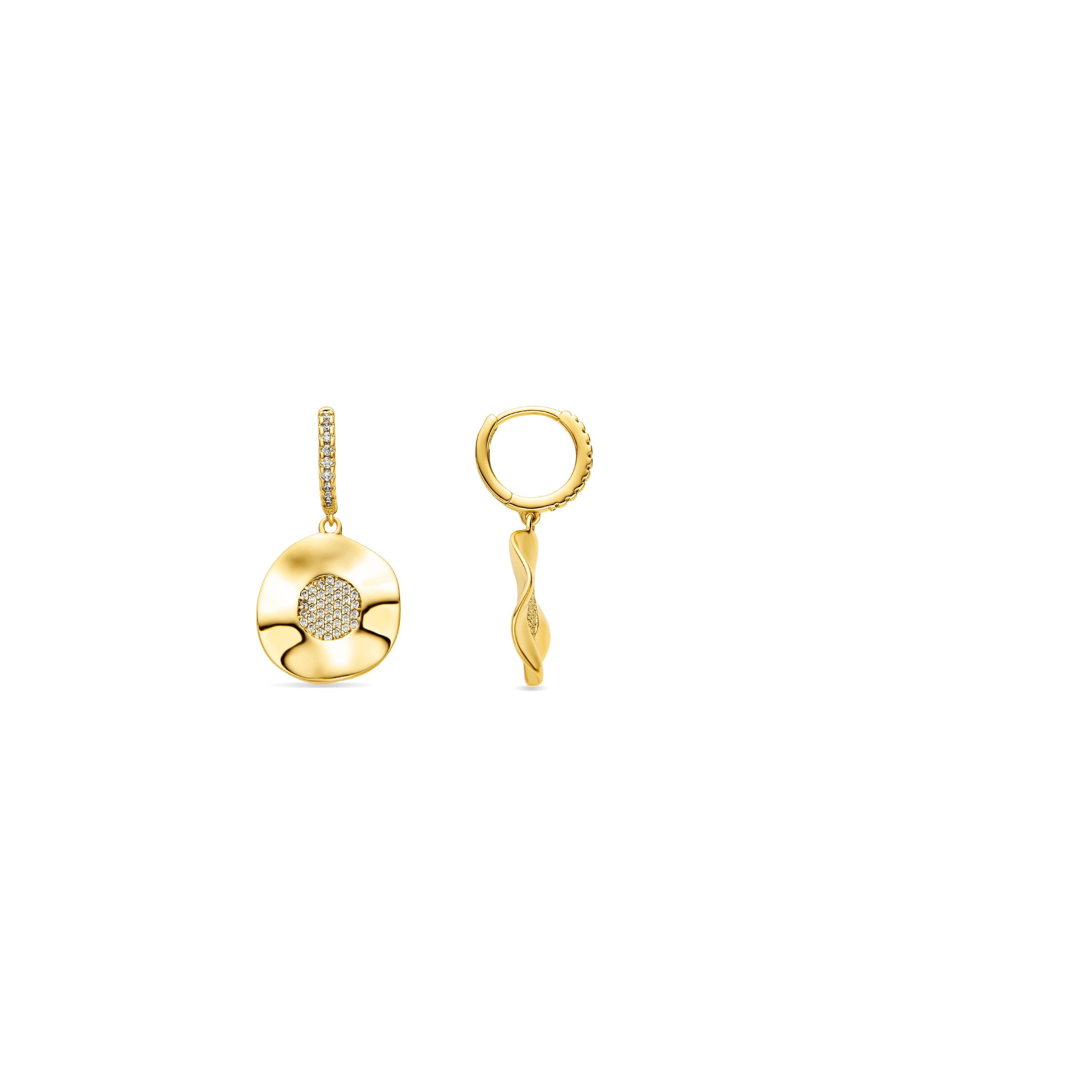 Boucles d'oreilles en zirconium brillant finition or 18k - Delim