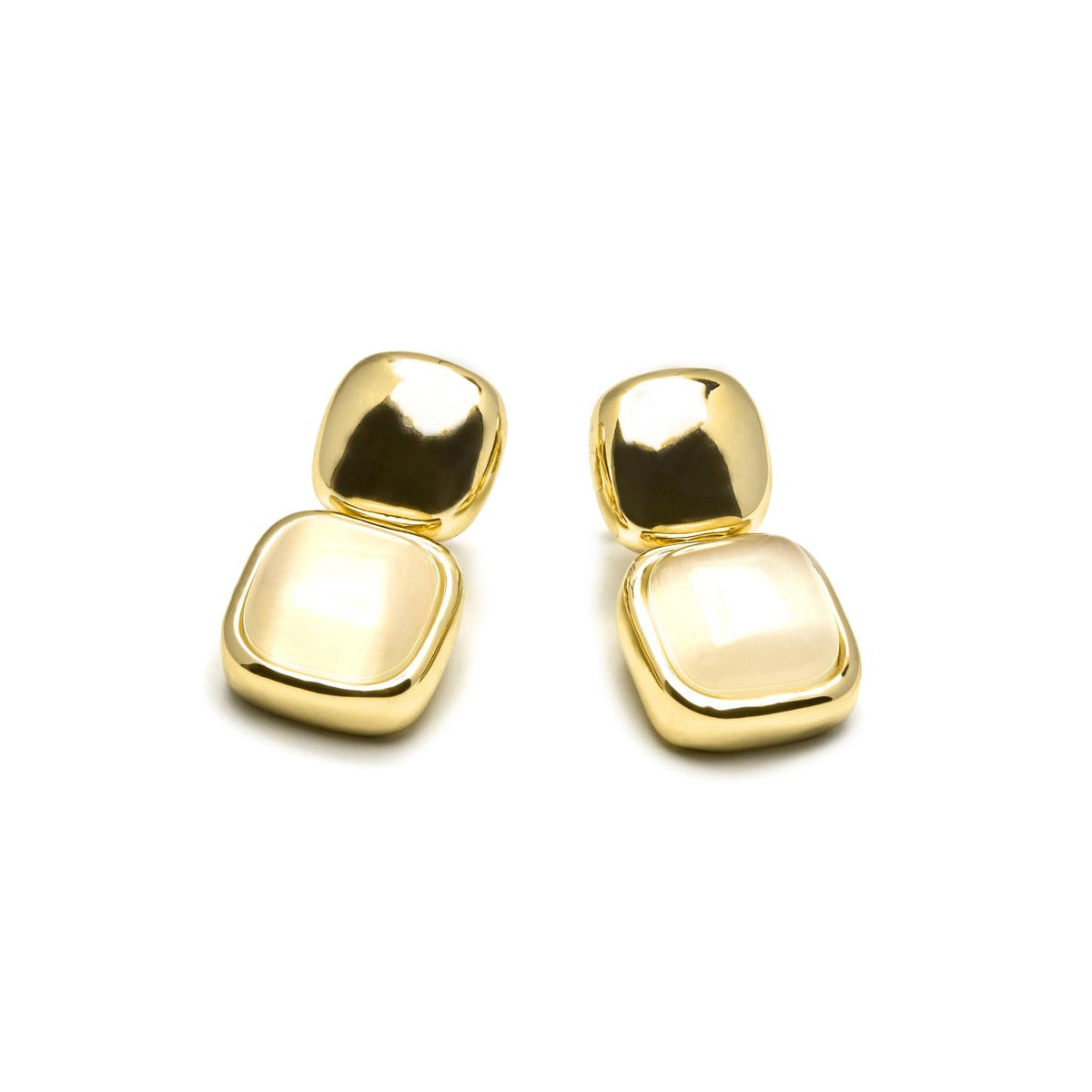 Pendientes con Ojo de Gato acabado oro 18k - Laroi