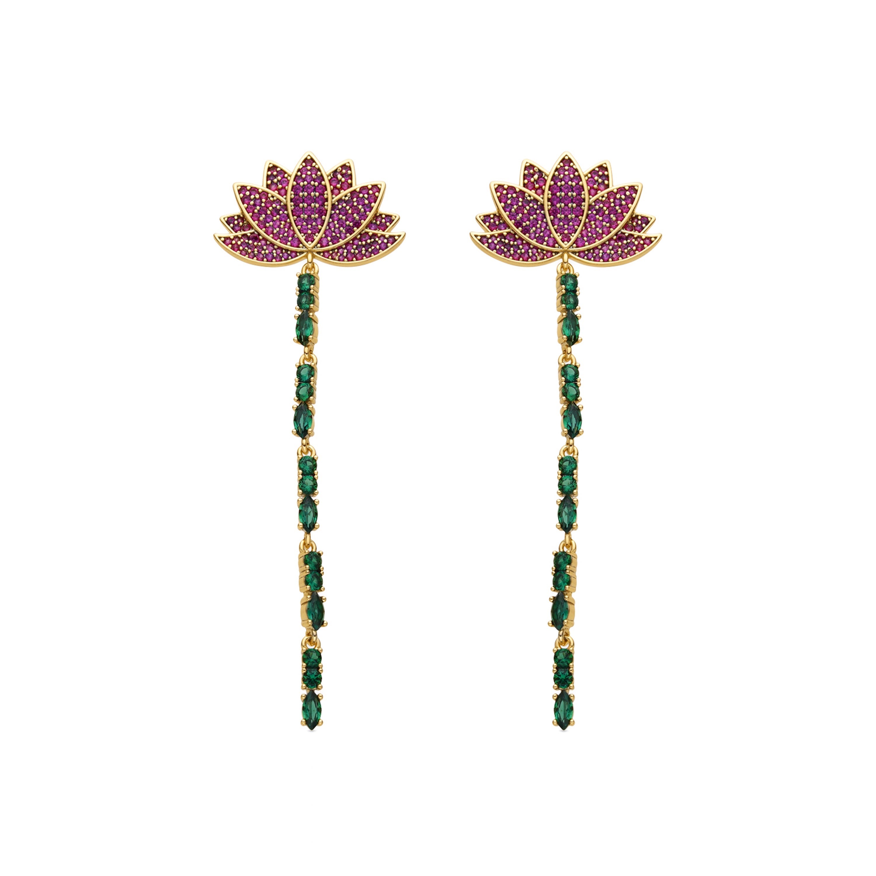 Boucles d'oreilles en zircon multicolore finition or 18k - Likme