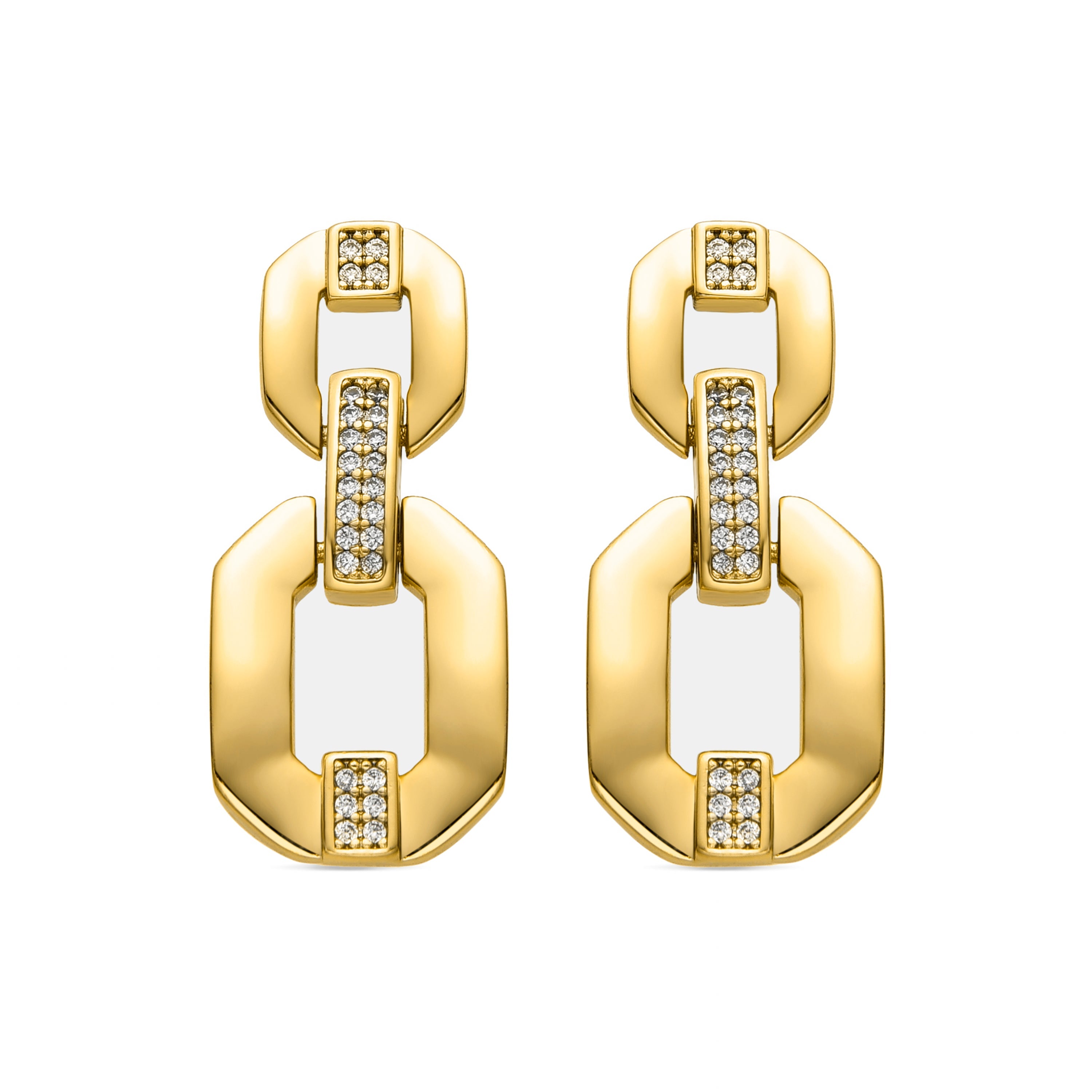 Boucles d'oreilles en zircon brillant finition or 18k - Wigne