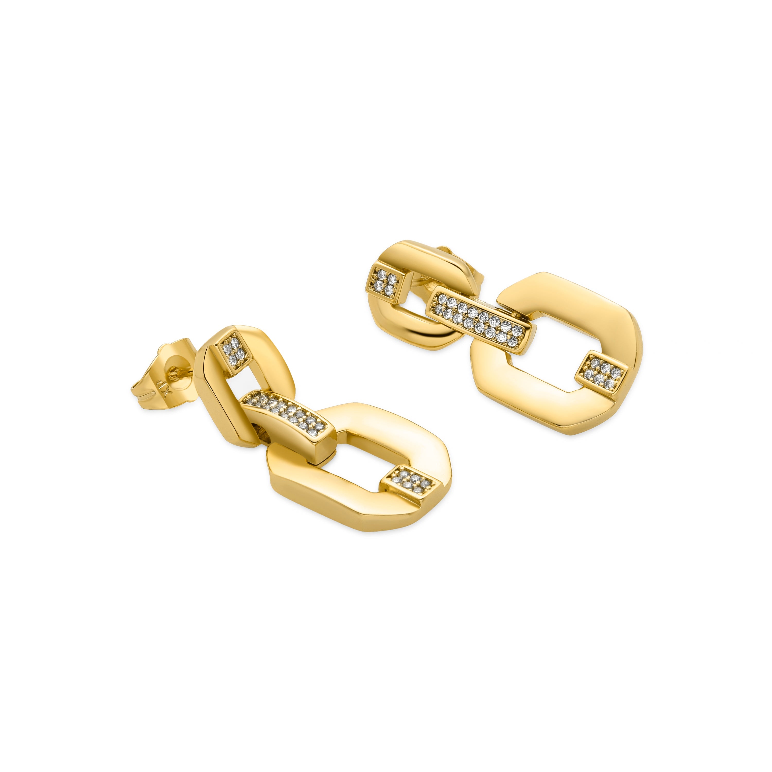 Boucles d'oreilles en zircon brillant finition or 18k - Wigne