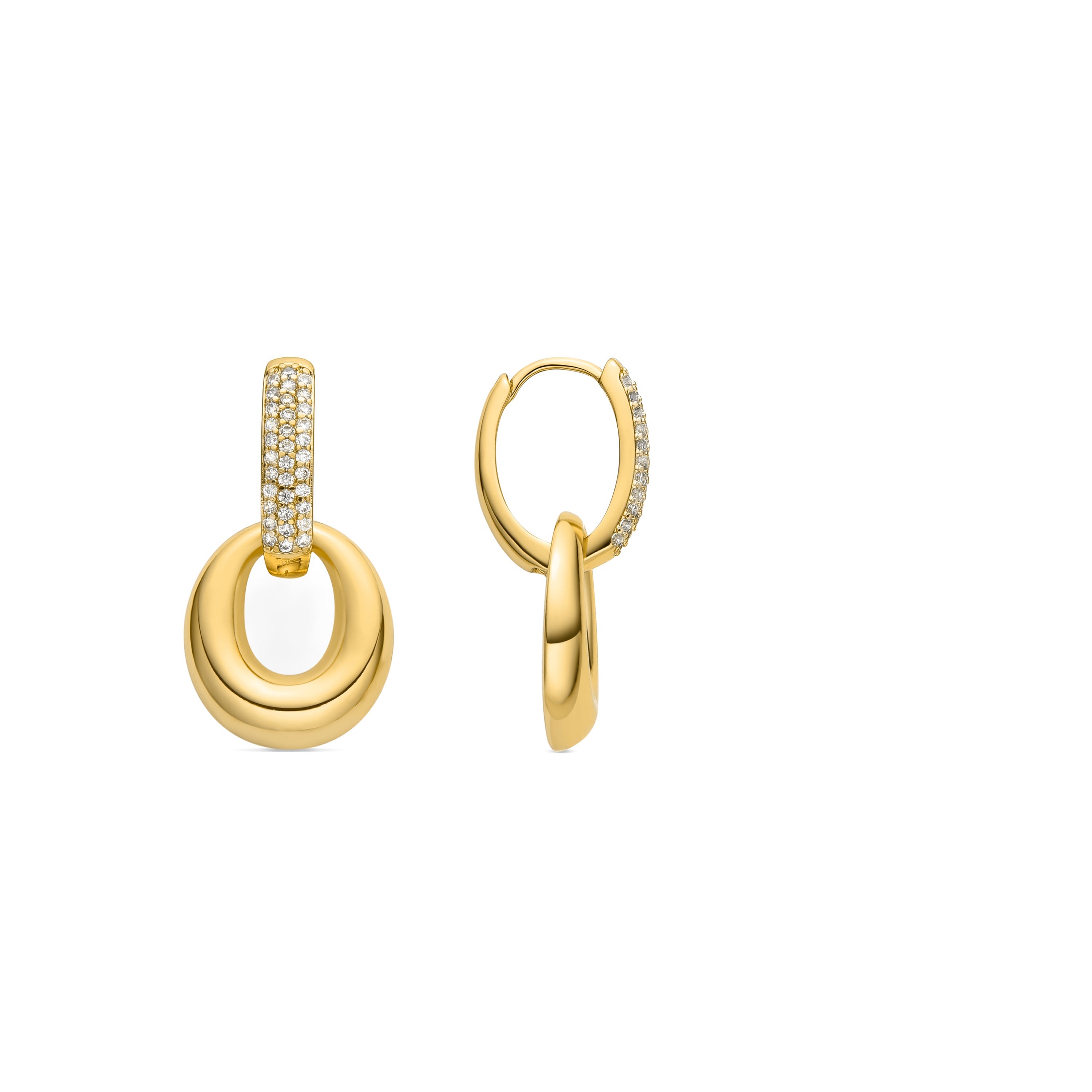 Boucles d'oreilles en zircon brillant finition or 18k - Pakki