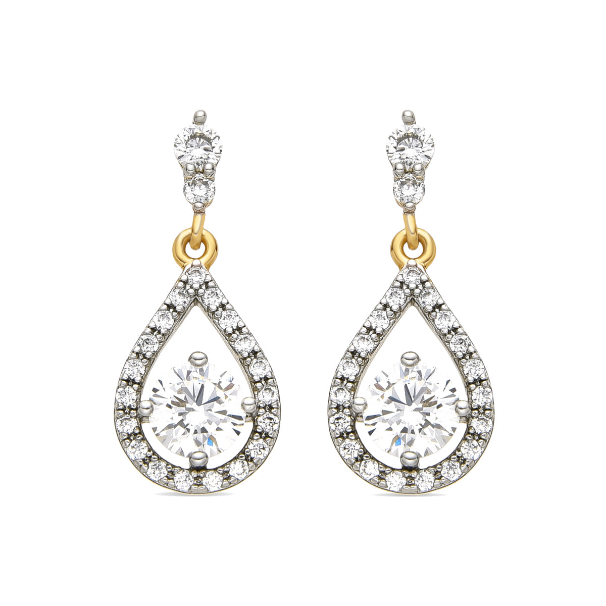 Boucles d'oreilles en zirconium brillant finition or 18k - Lessia