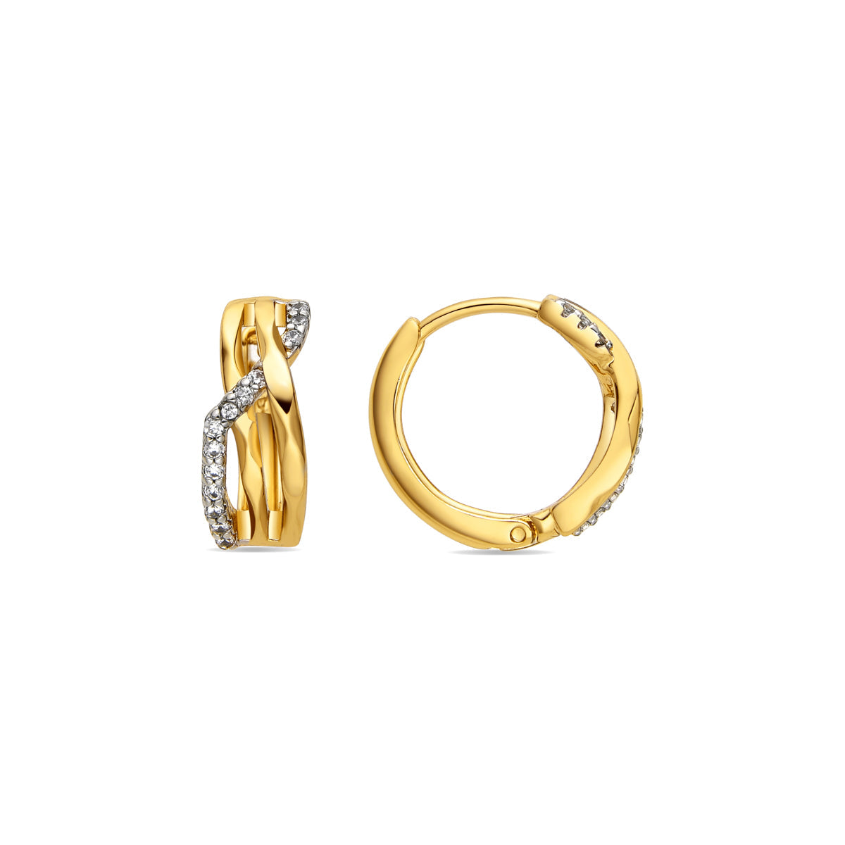 Pendientes con Circonita Brillante acabado oro 18k - Lonte