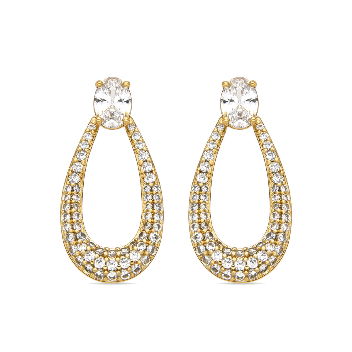 Pendientes con Circonita Brillante acabado oro 18k - Iame