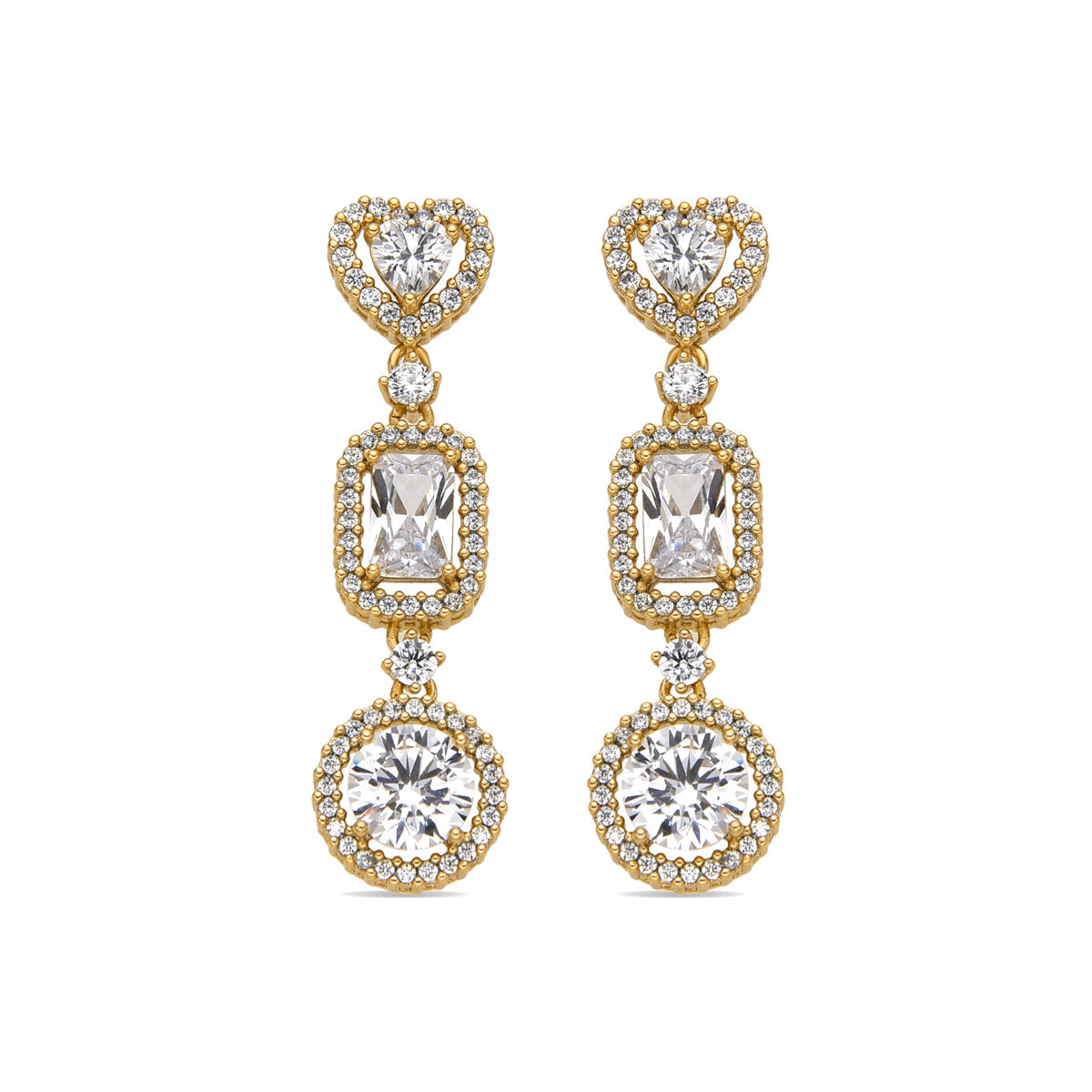 Pendientes con Circonita Brillante acabado oro 18k - Tedan