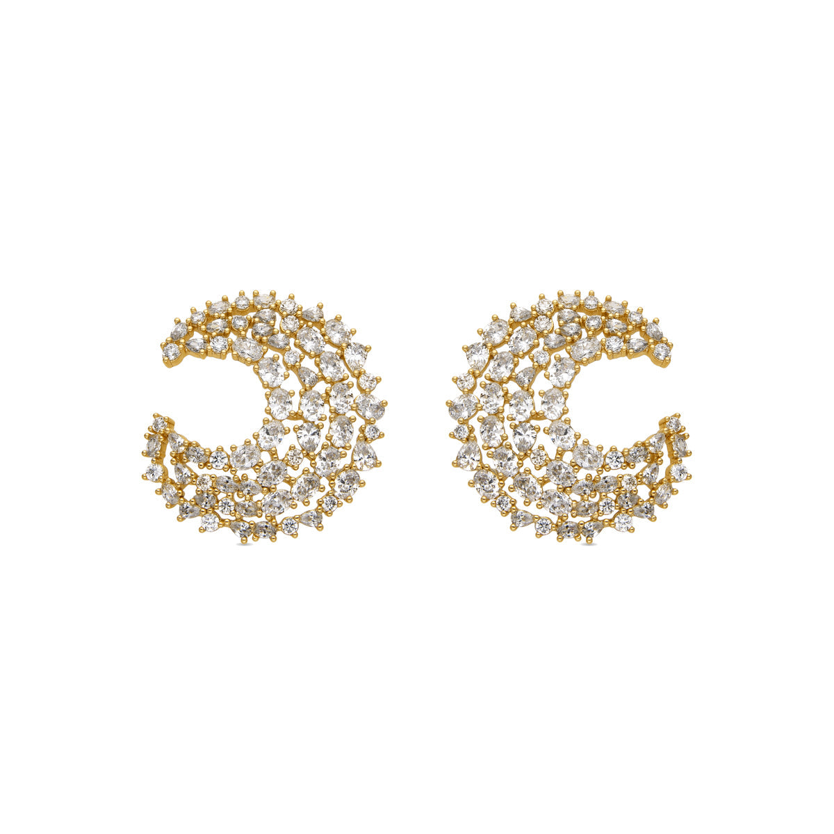 Pendientes con Circonita Brillante acabado oro 18k - Riaer