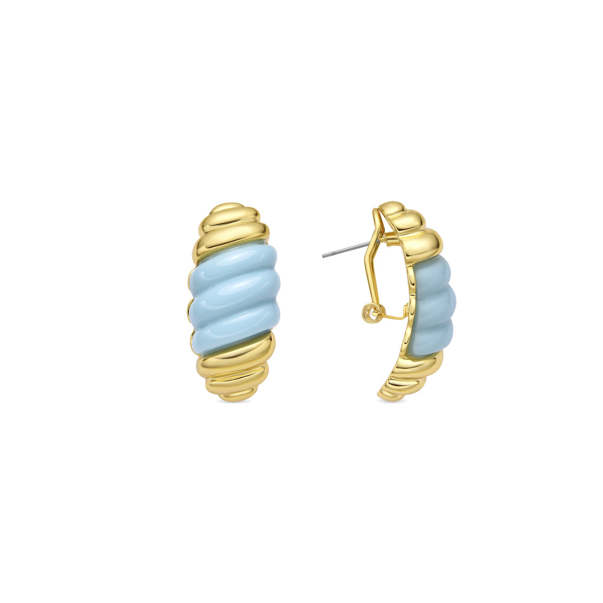 Pendientes Rawil de Resina Azul acabado oro amarillo de 18k