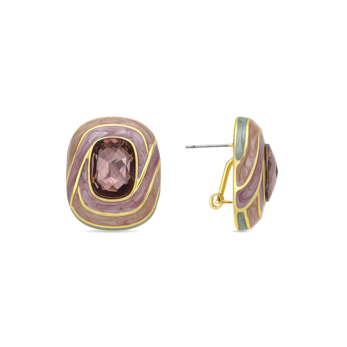 Pendientes Rowing de Lacado Multicolor acabado oro amarillo de 18k