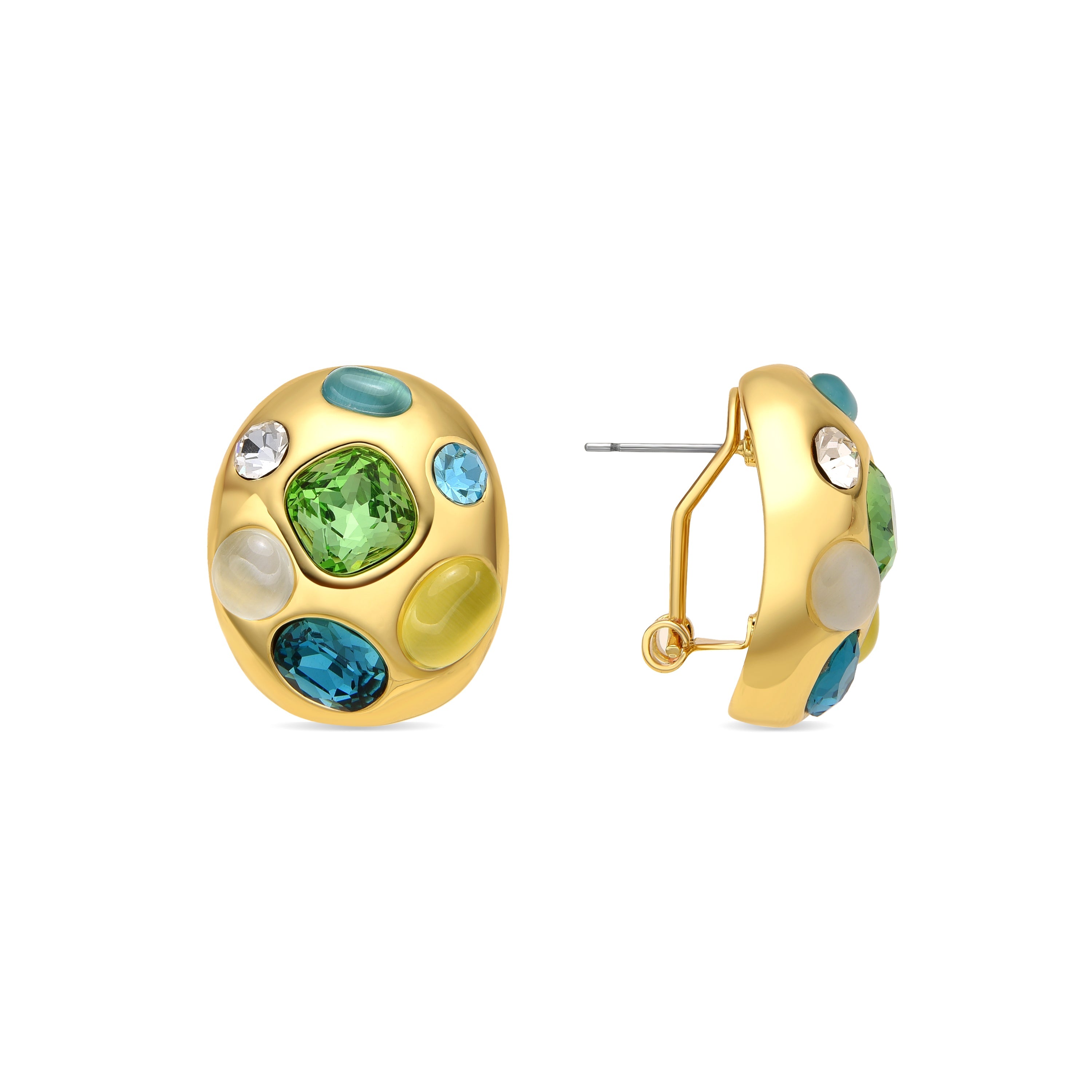 Pendientes acabado oro amarillo de 18k y Cristal Multicolor - Alik
