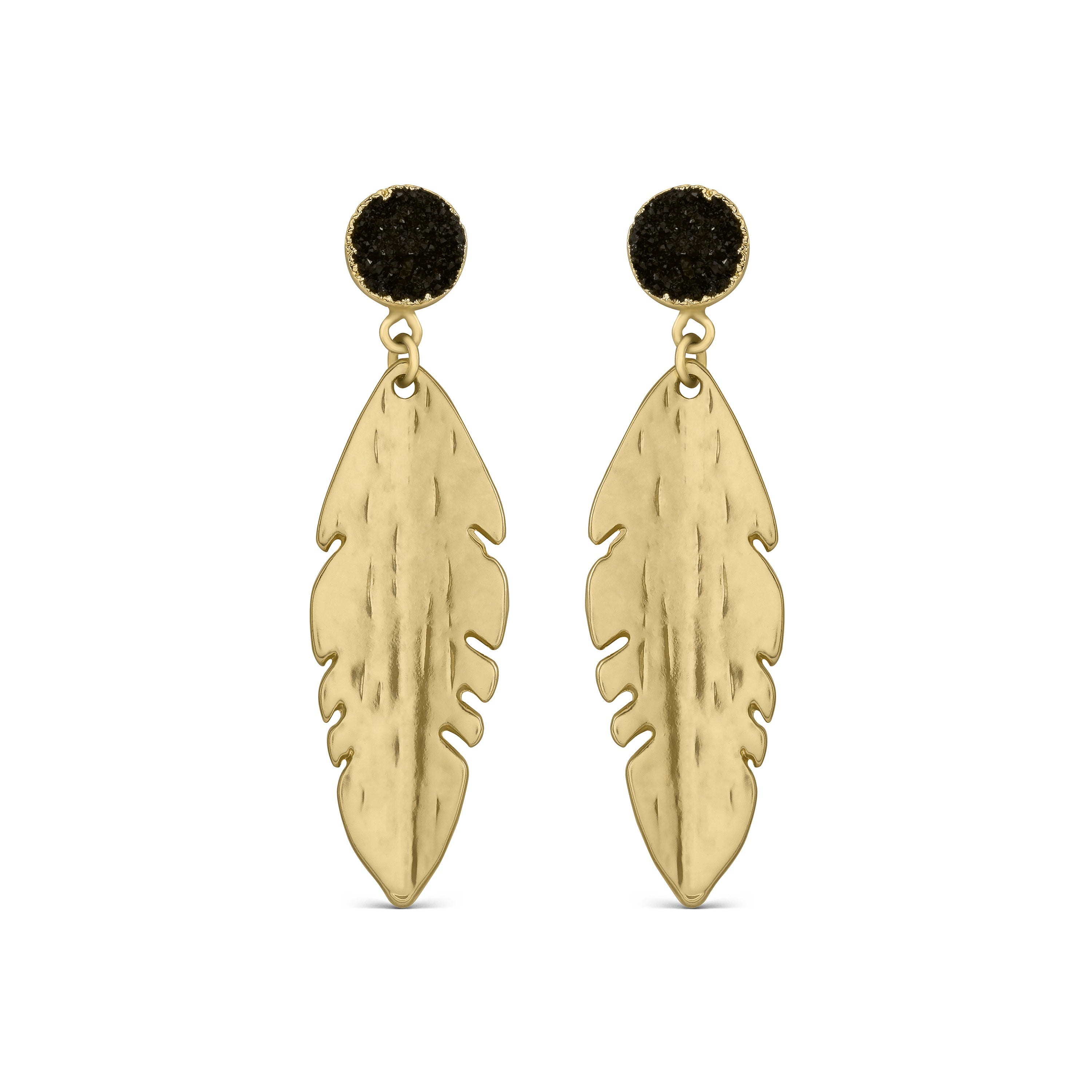 Pendientes acabados en oro amarillo 18K - Wamuru