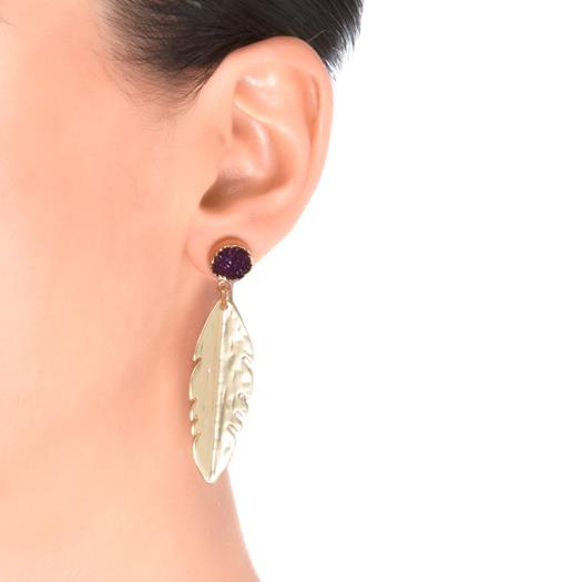 Pendientes acabados en oro amarillo 18K - Wamuru