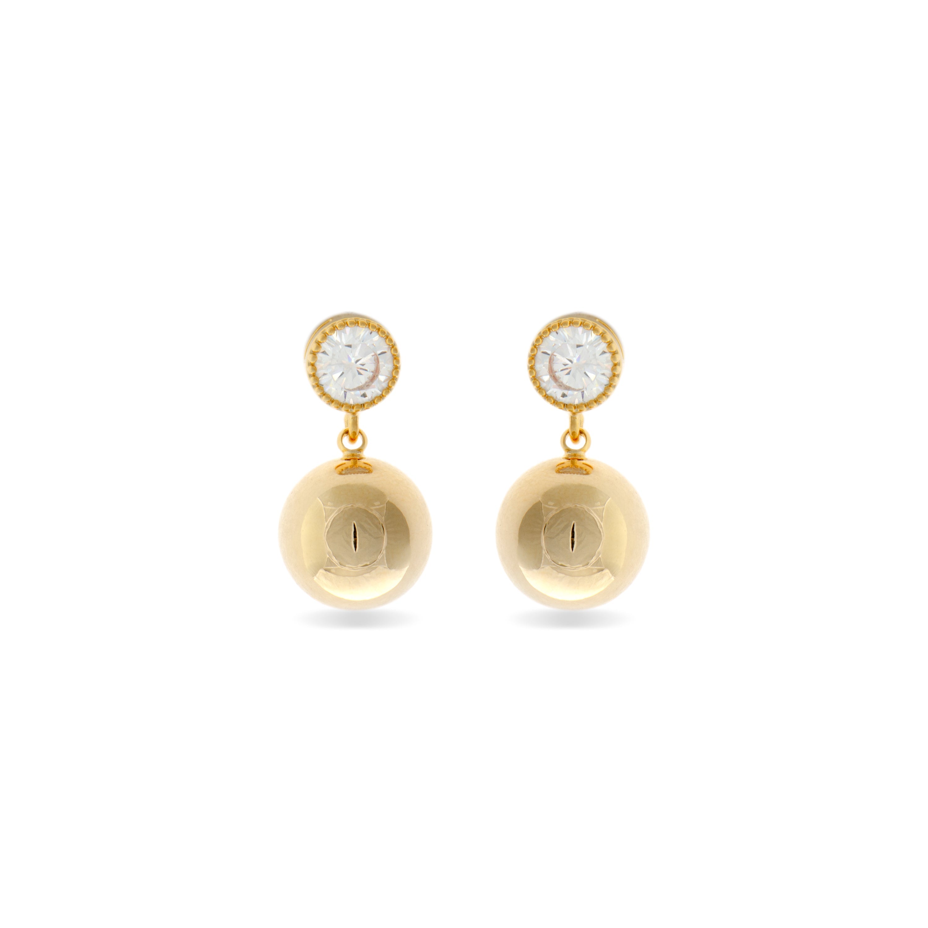 Pendientes acabados en oro amarillo 18K - Dilza