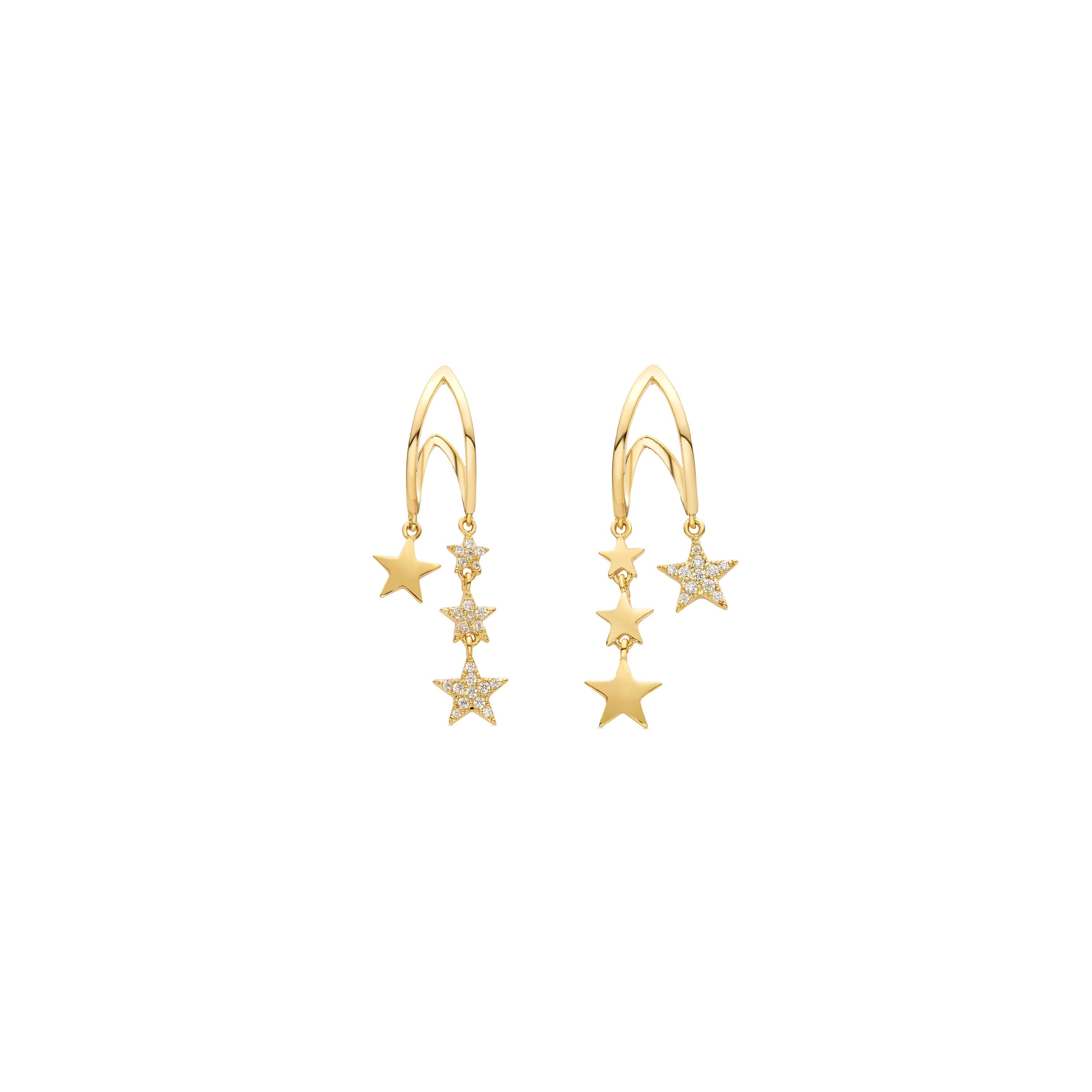 Pendientes acabados en oro amarillo 18K - Herea