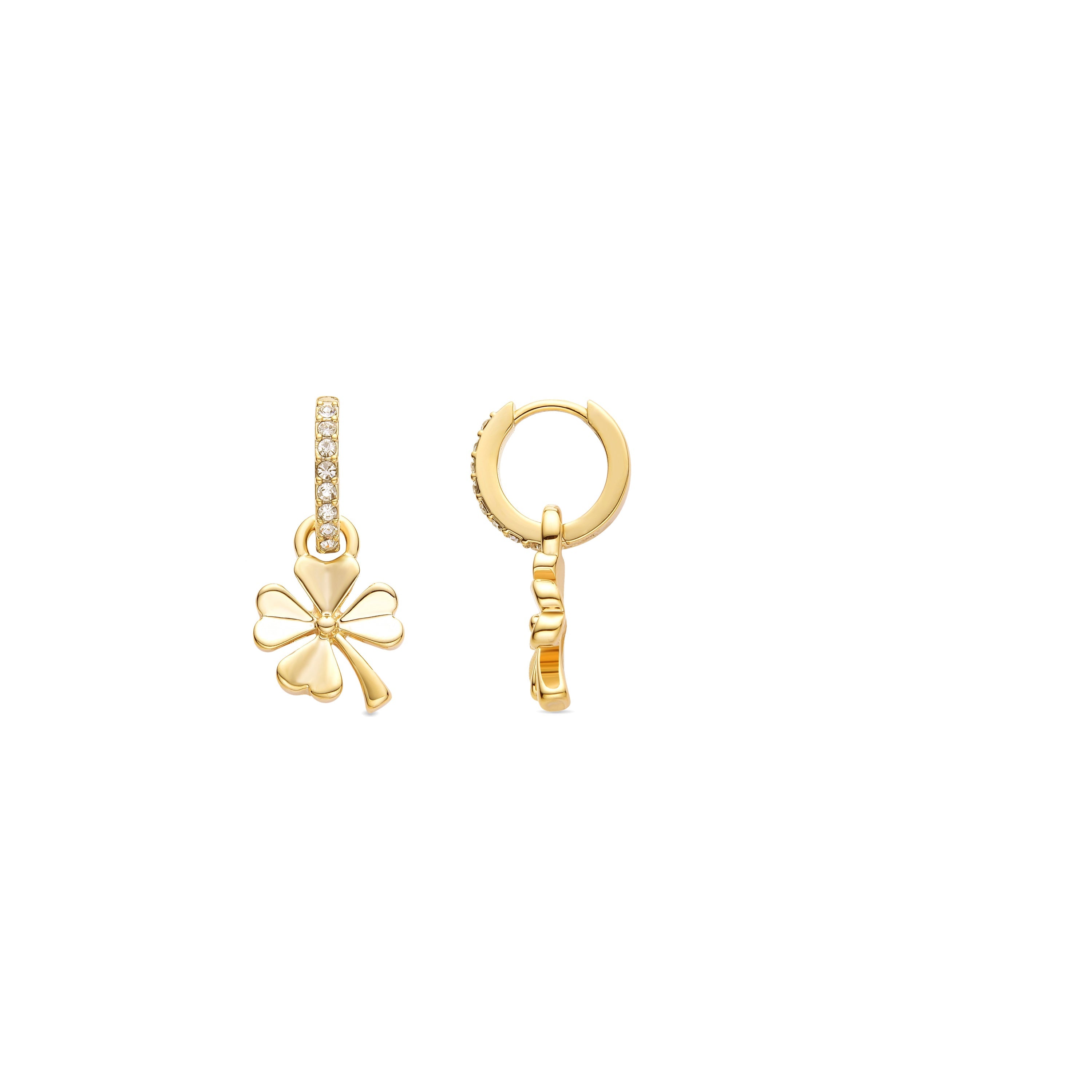 Pendientes de Circonita Brillante acabados en oro amarillo 18K - Flor