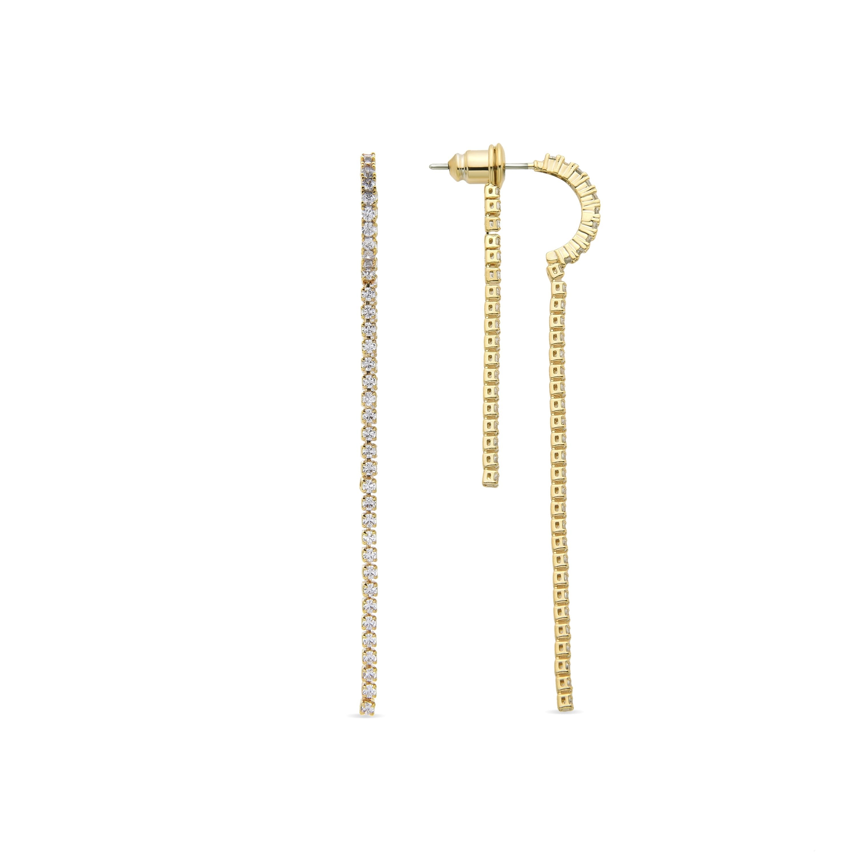 Pendientes de Circonita Brillante acabados en oro amarillo 18K - Dinne