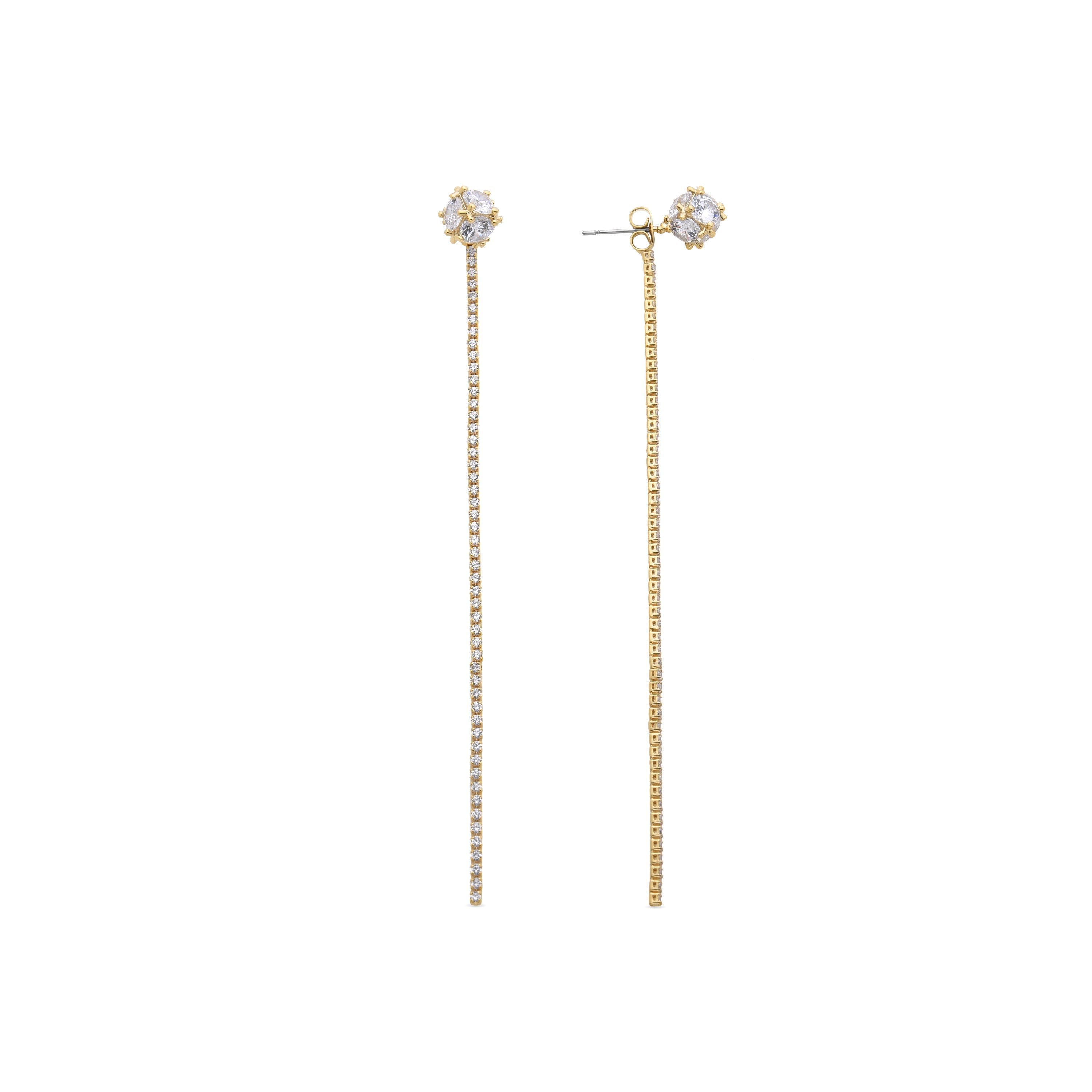 Pendientes de Circonita Brillante acabados en oro amarillo 18K - Kyur