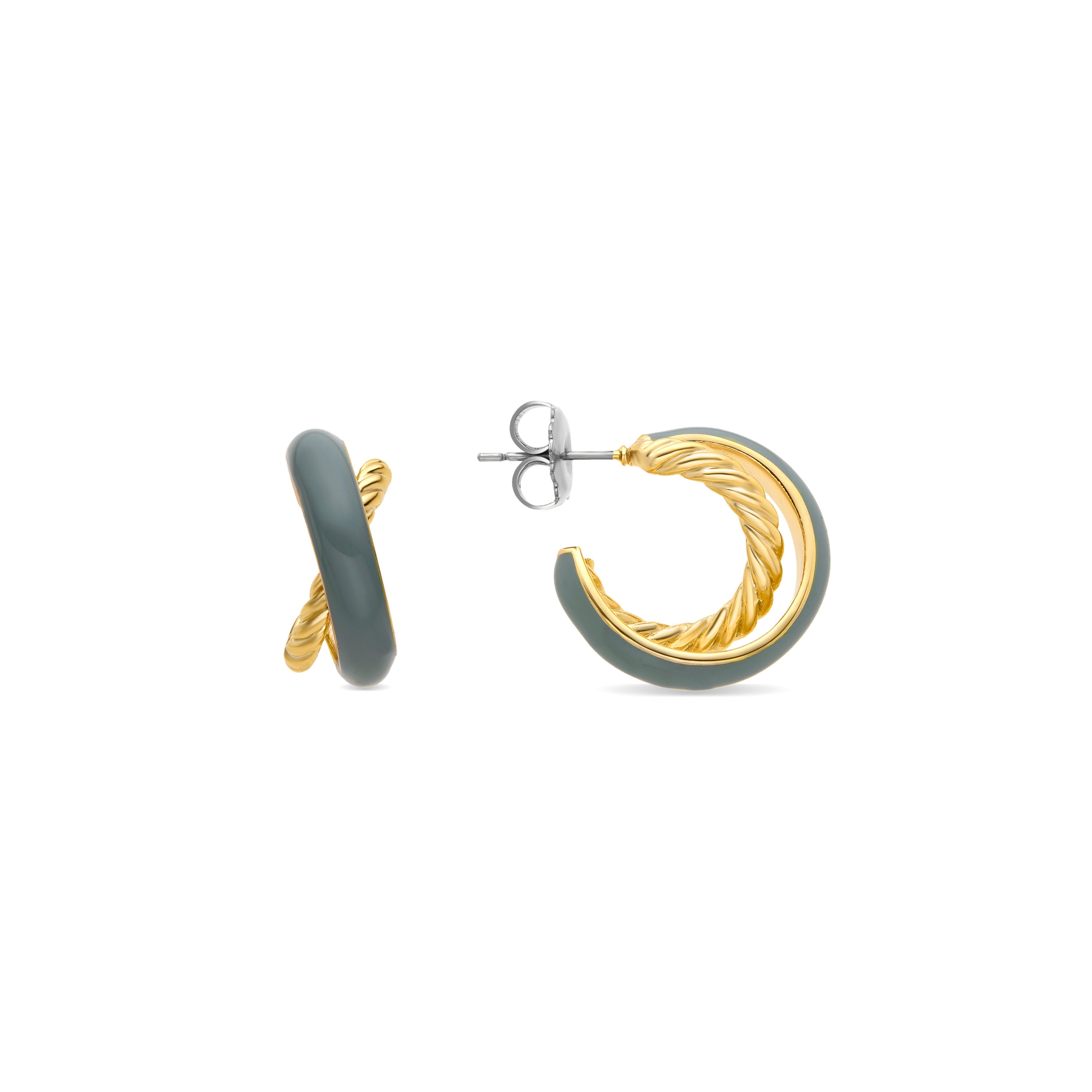 Pendientes acabados en oro amarillo 18K - Tira